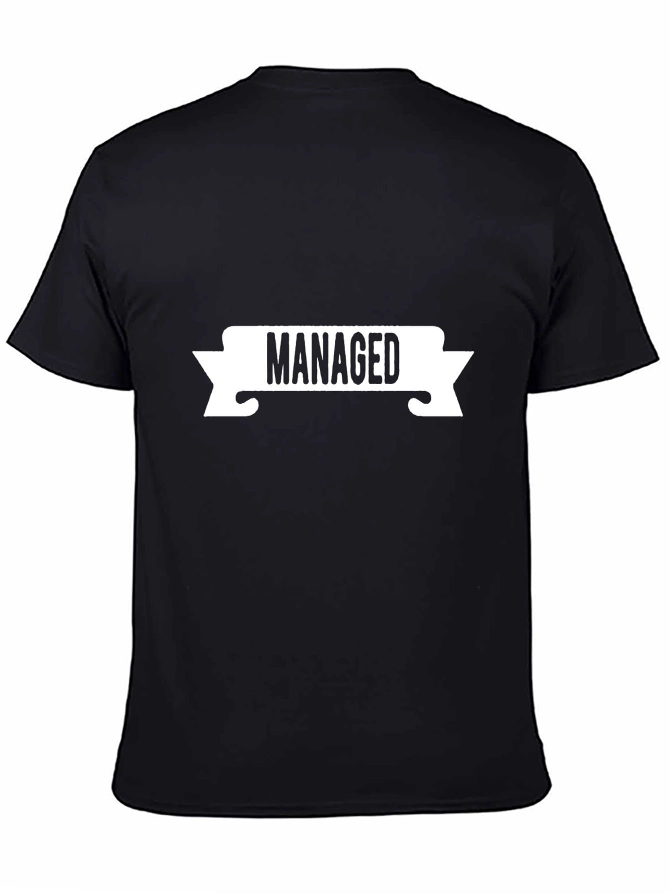 Black Managed Funny T-Shirt - Casual Tee view 4