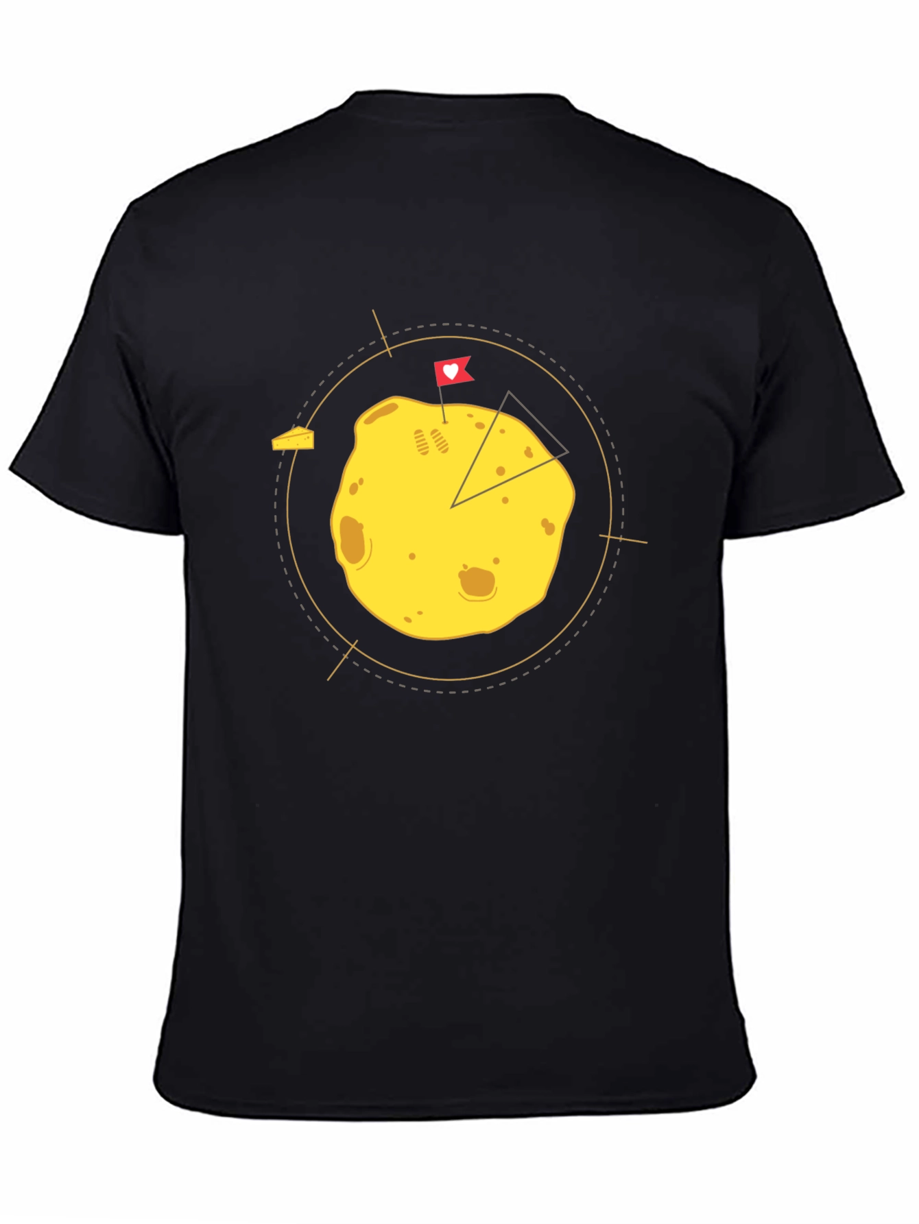 Black Humorous Cheese Lover's Graphic Tee - Black view 4