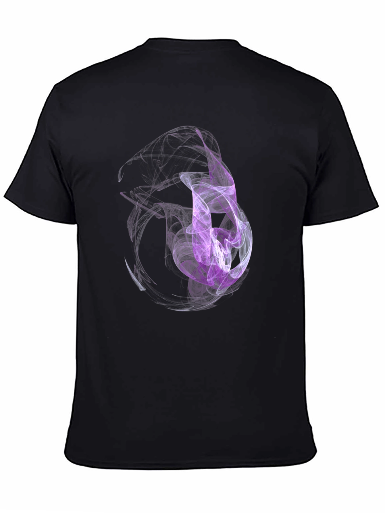 Black Abstract Smoke Design Black T-Shirt view 4