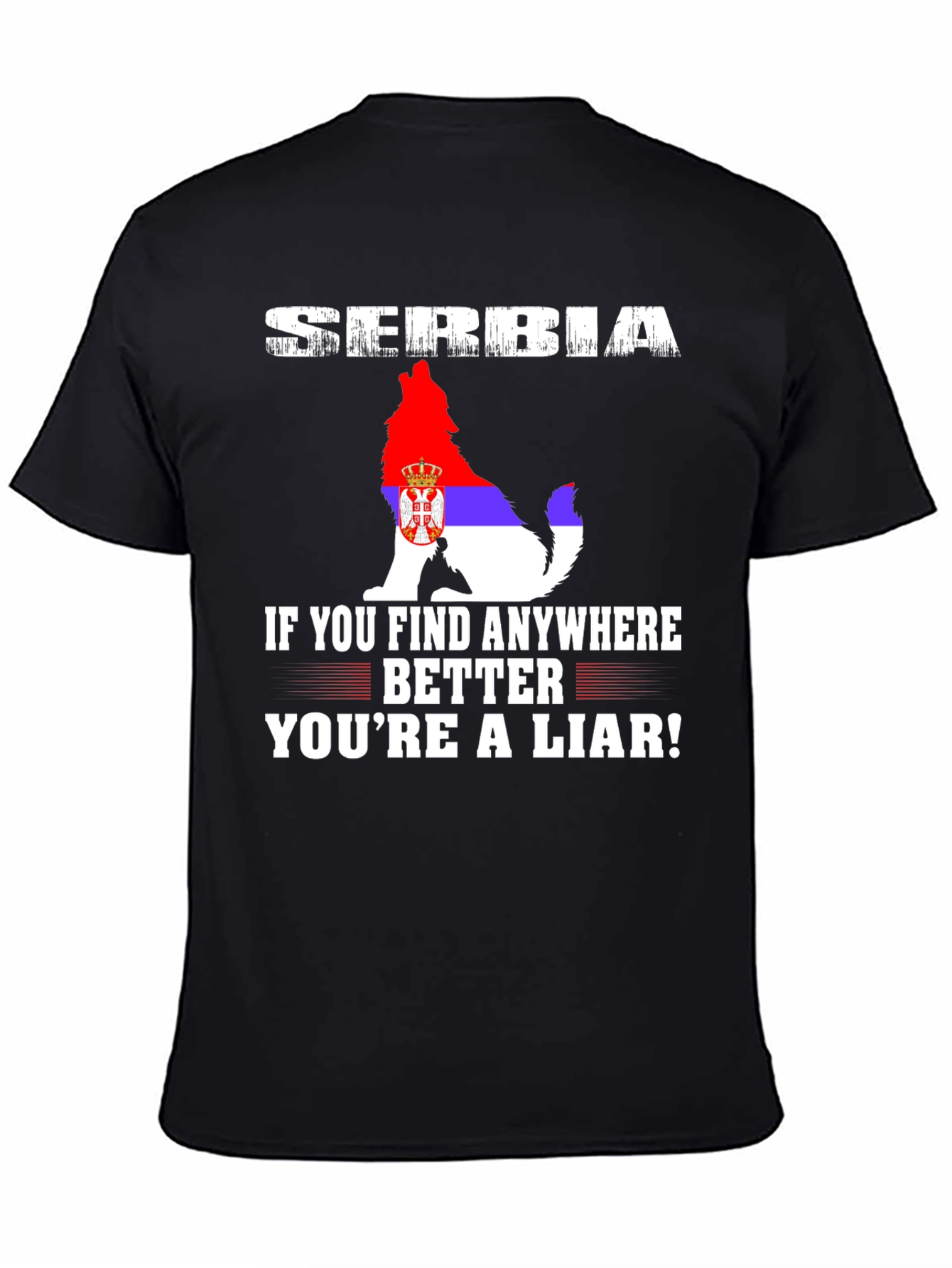 Serbia Wolf Flag Graphic Tee - Patriotic Pride T-Shirt - 4