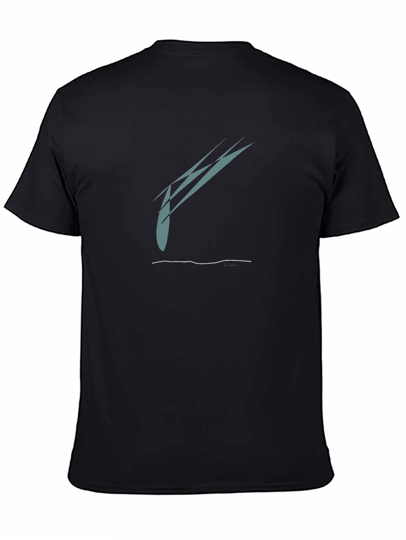 Black Abstract Graphic Black T-Shirt - Modern Casual Wear view 4