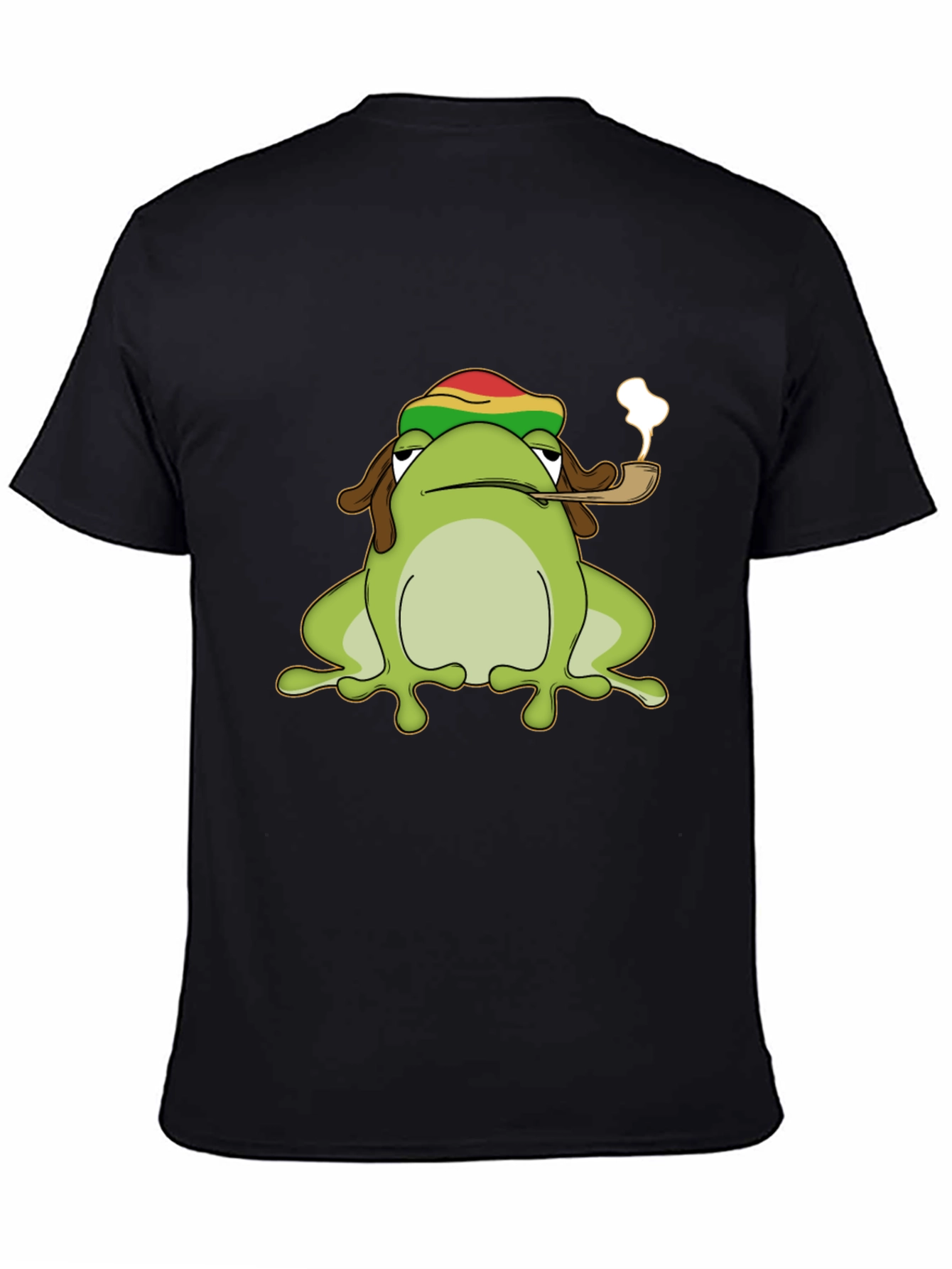 Black Rasta Frog Graphic Tee - Cool Novelty T-Shirt view 4