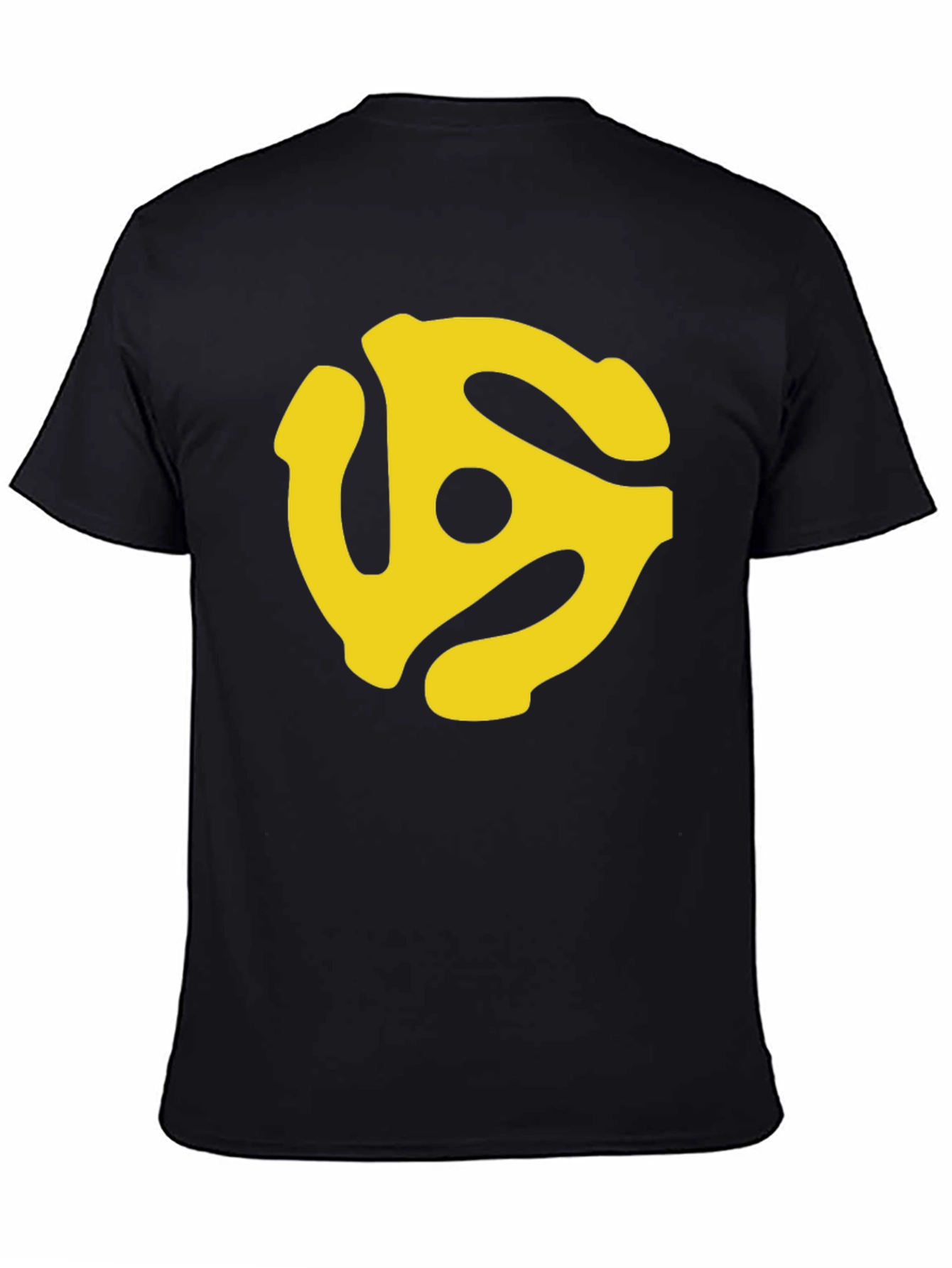 Black Retro Record Adapter T-Shirt - Black Tee view 4