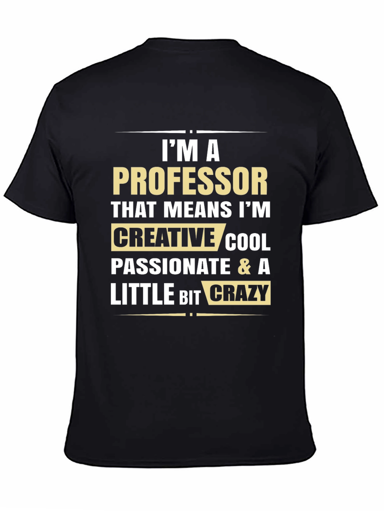 Professor T-Shirt - Creative Cool Passionate & a Little Bit Crazy - 4