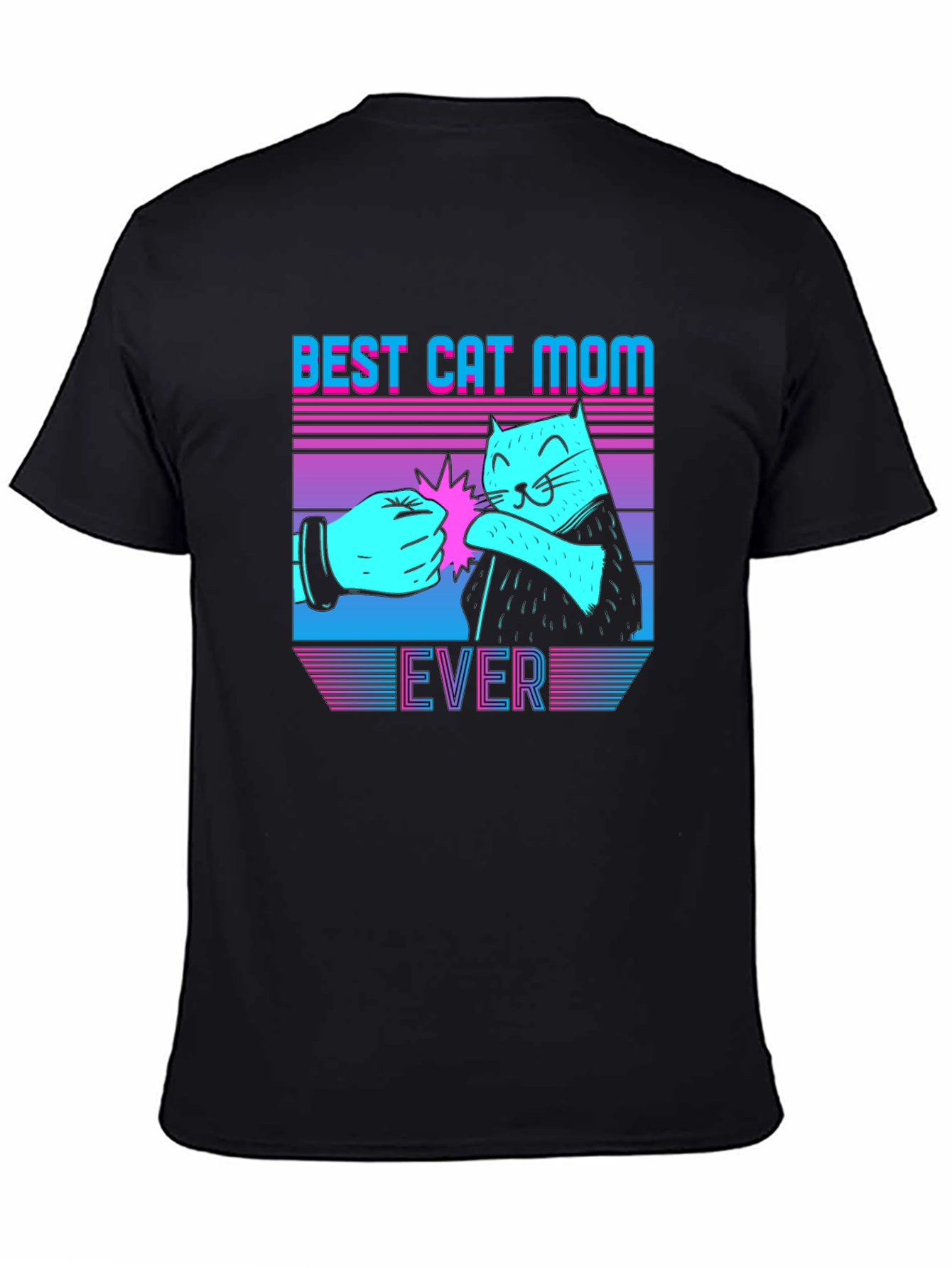 Black Best Cat Mom Ever Graphic Tee view 4