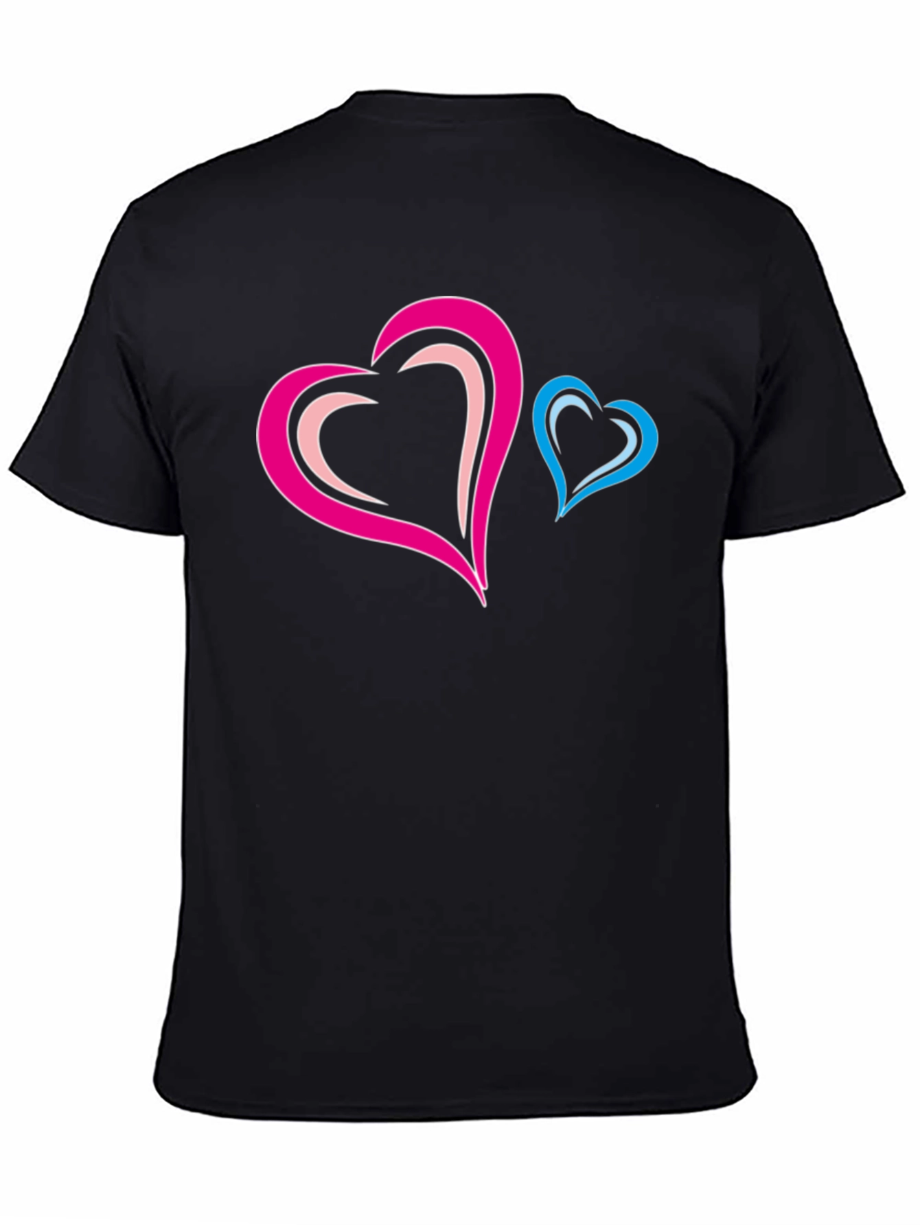 Black Stylish Black T-Shirt with Heart Design view 4