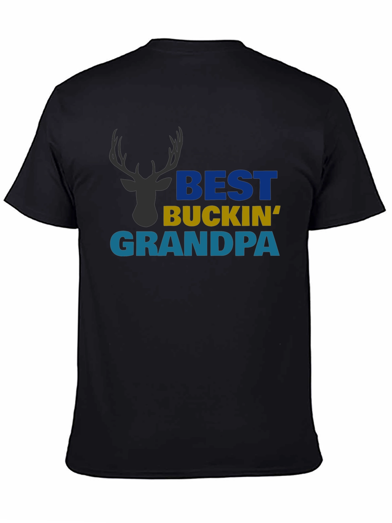 Black Best Buckin' Grandpa Graphic T-Shirt view 4