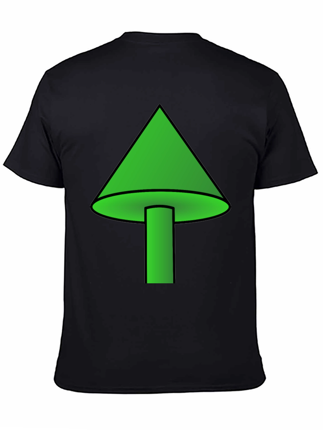 Black Green Mushroom Graphic T-Shirt - Casual Wear view 4