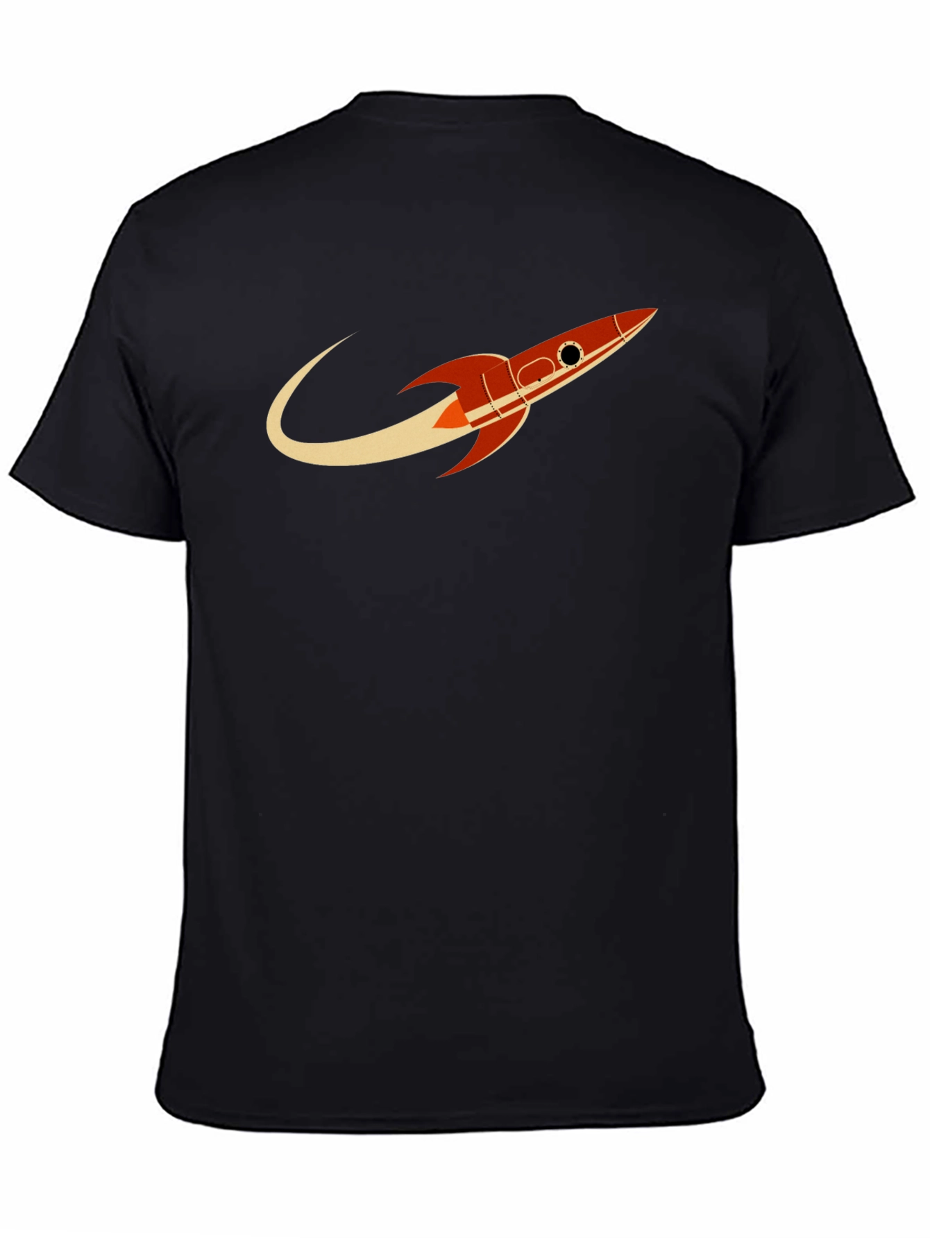 Black Retro Rocket Black T-Shirt - Blast Off in Style! view 4