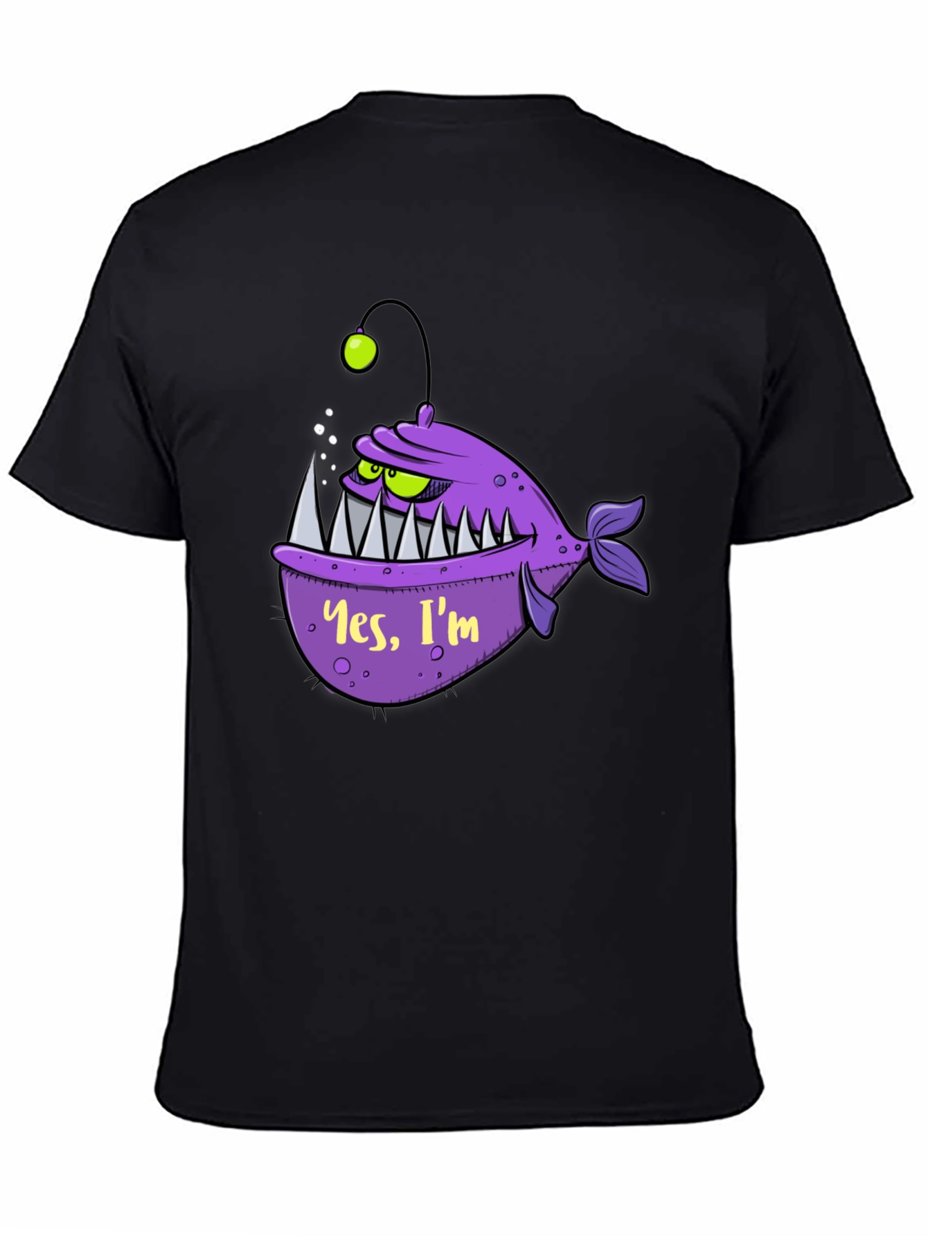 Black Angler Fish Graphic Tee - Yes, I'm Scary! view 4