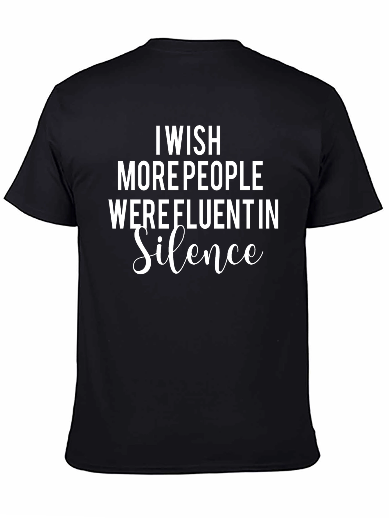 Black Fluent in Silence Graphic Tee, Unisex view 4