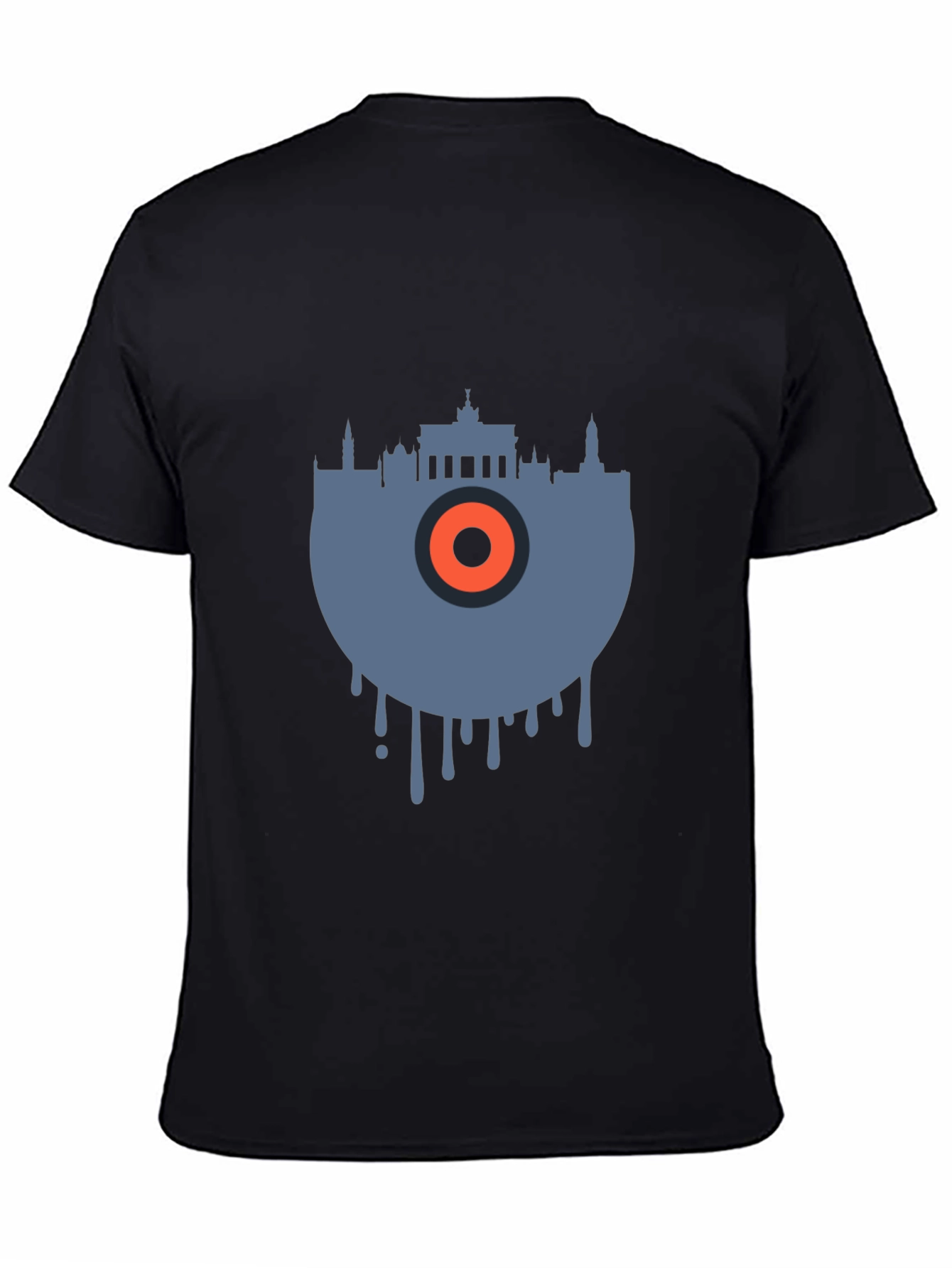 Black Berlin Skyline Vinyl Graphic Tee - Cool Urban Style view 4
