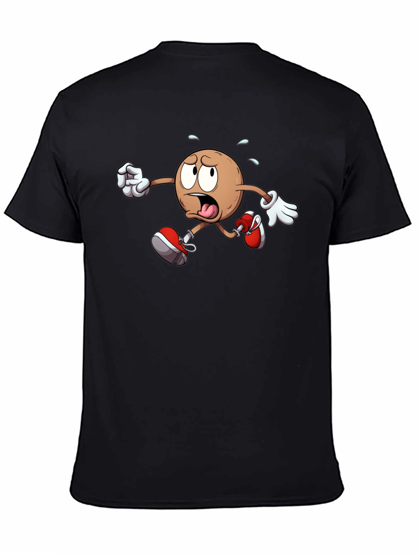 Black Funny Running Cartoon T-Shirt view 4