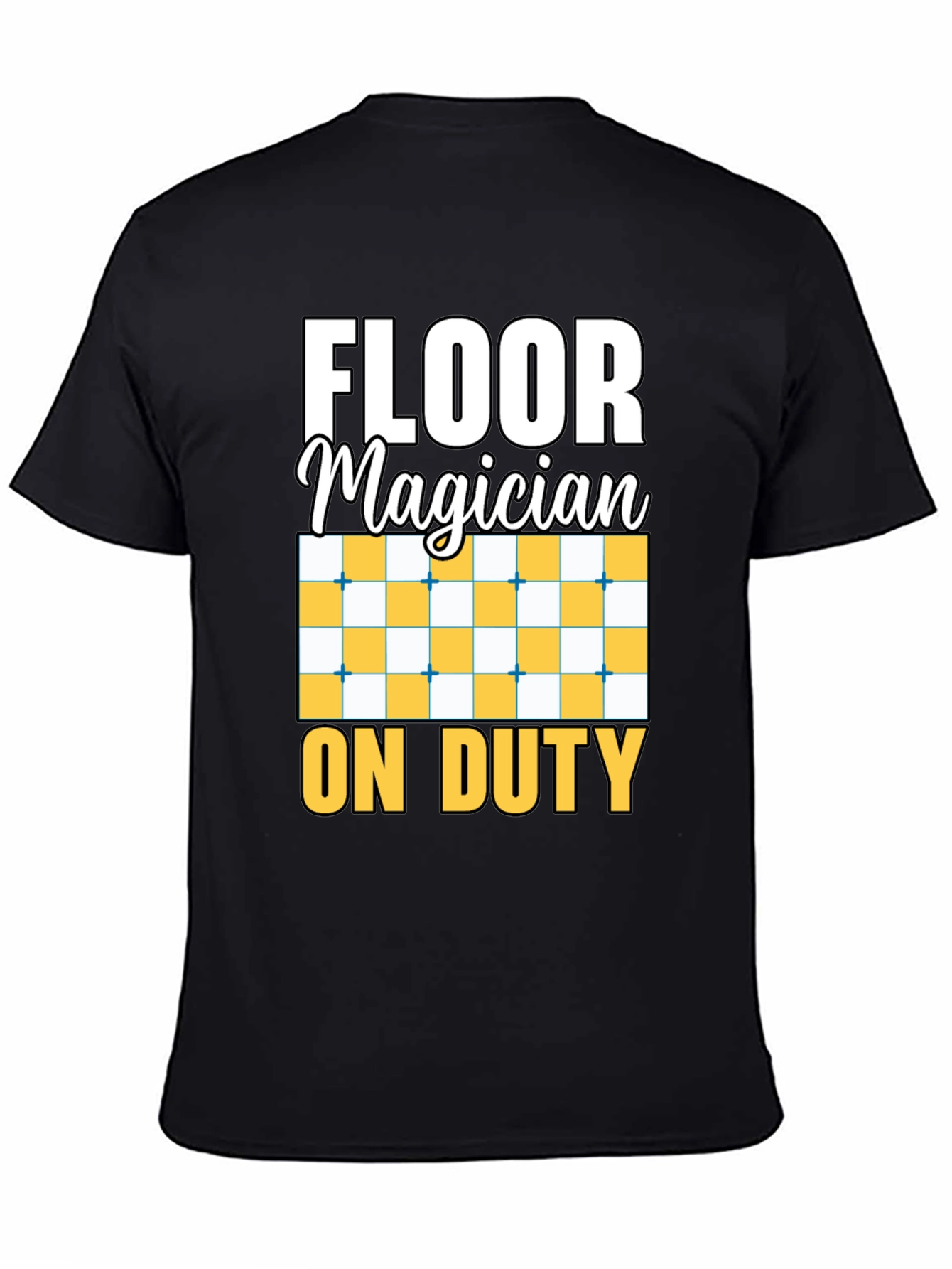 Black Floor Magician On Duty Funny T-Shirt view 4