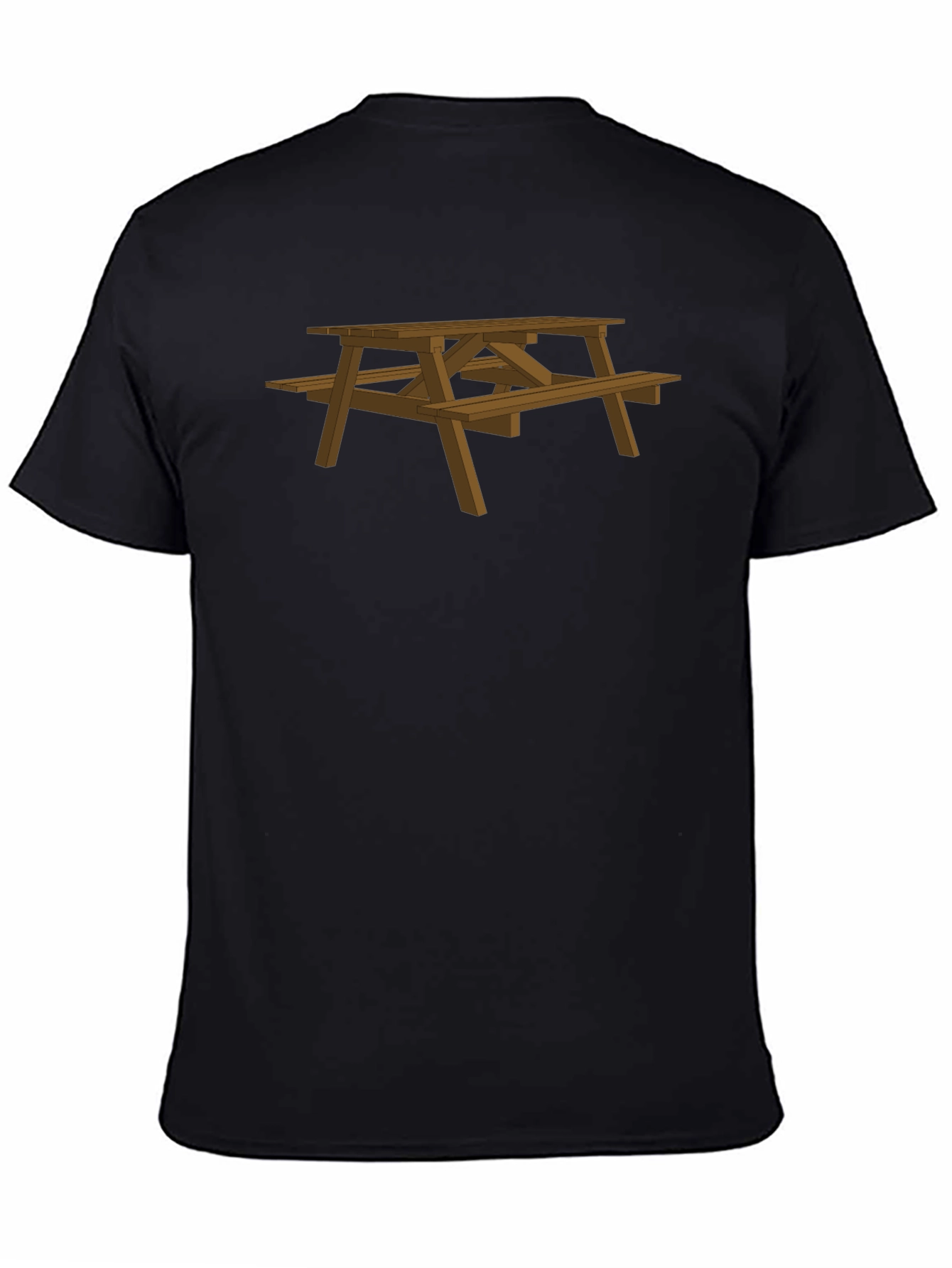 Black Picnic Table Graphic T-Shirt - Outdoor Fun! view 4