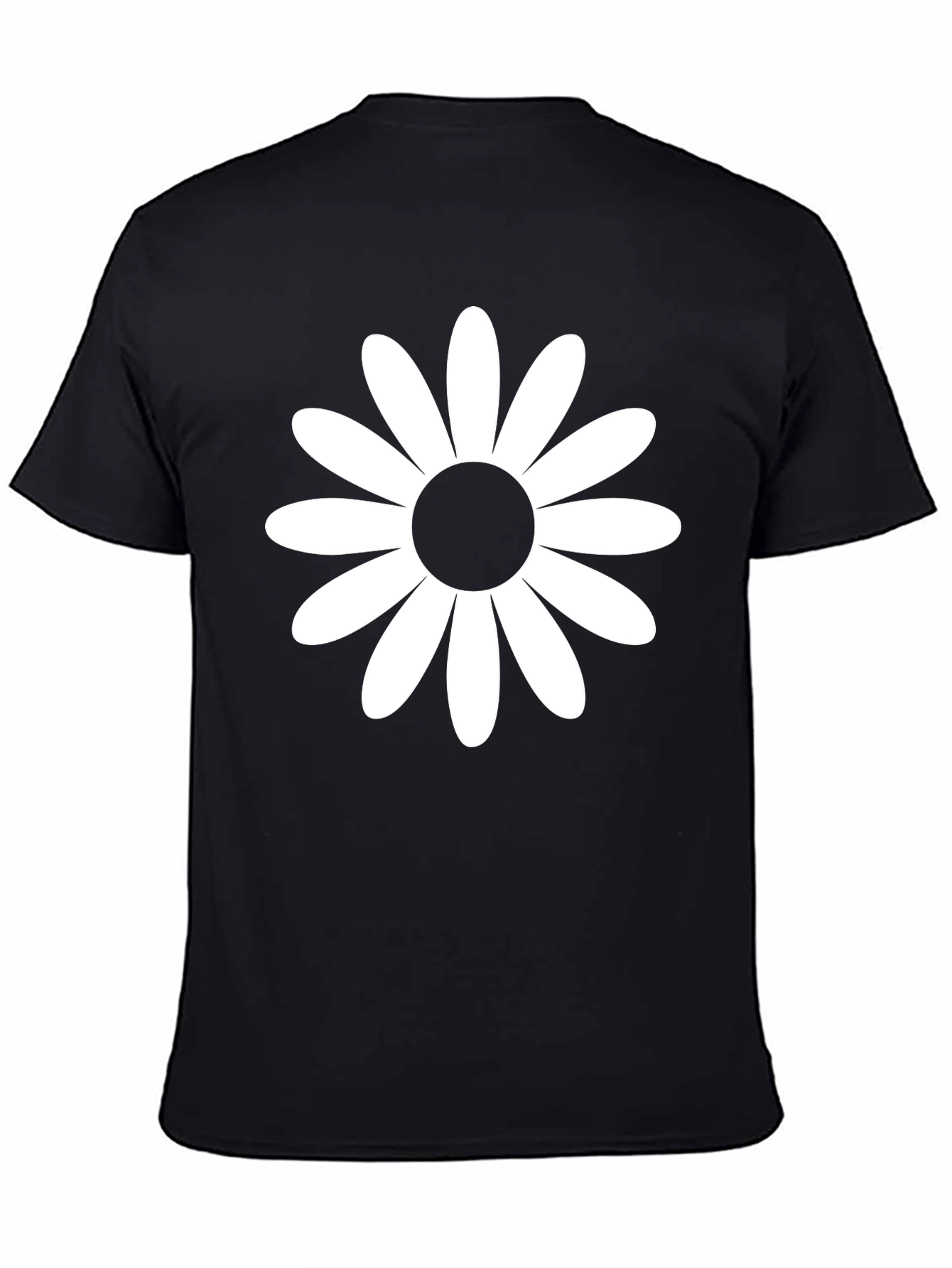 Black Daisy Graphic Tee - Casual Black T-Shirt view 4