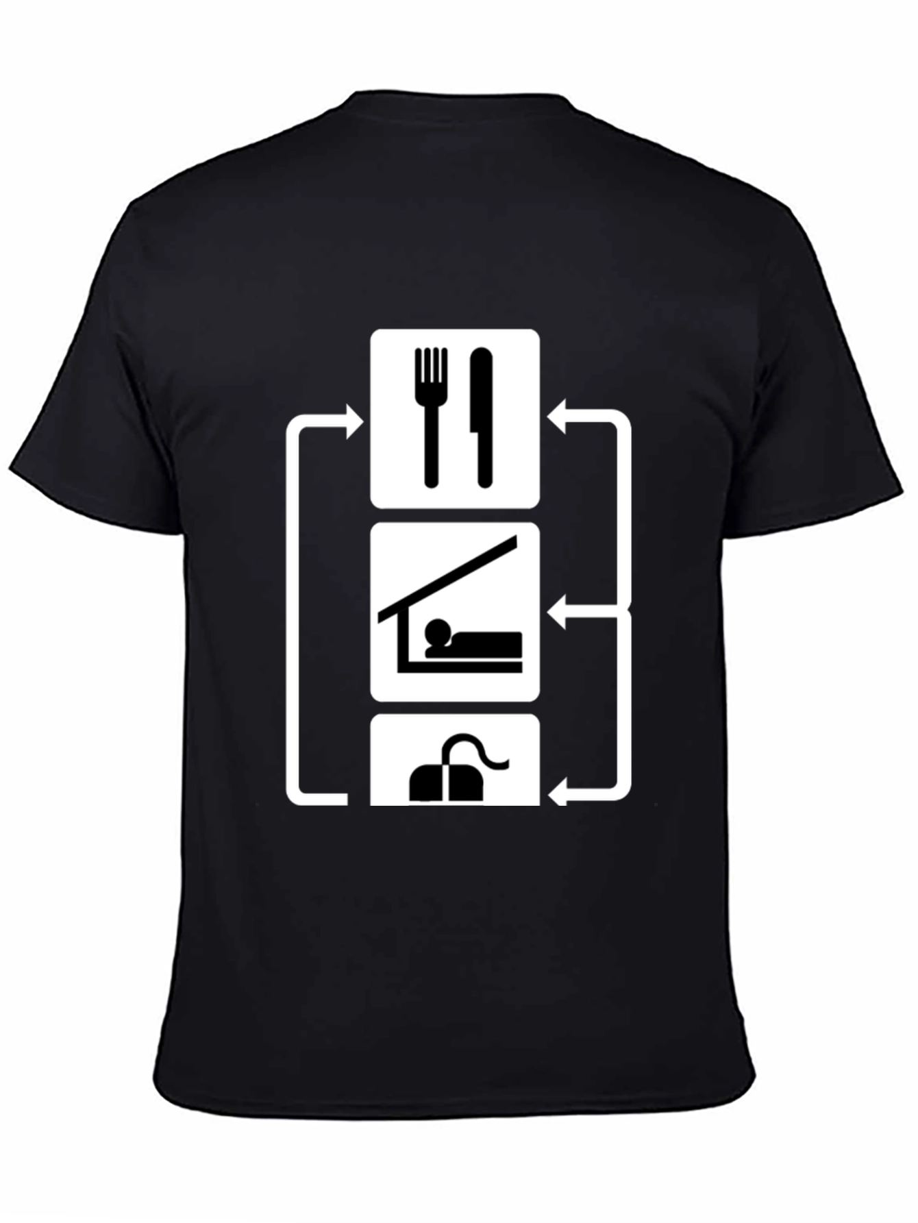 Black Eat, Sleep, Game - Black Graphic Tee view 4