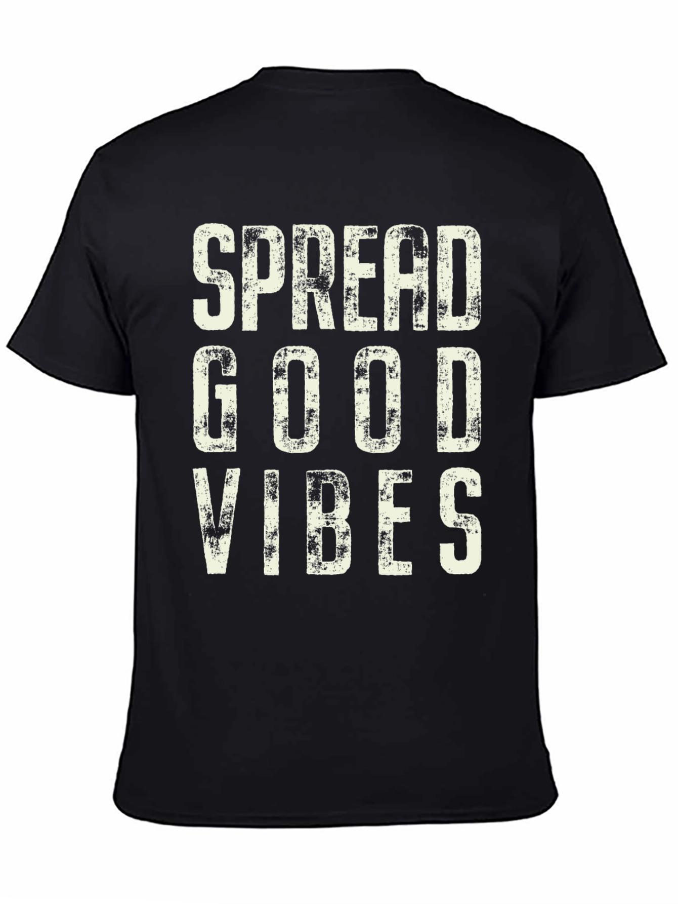 Black Spread Good Vibes Graphic Tee - Stylish Black T-Shirt view 4