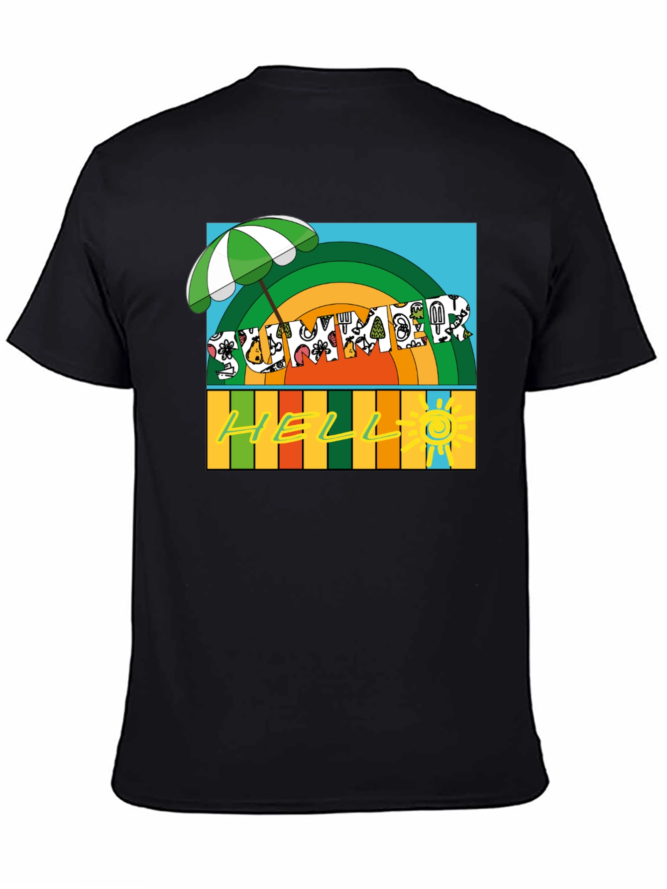 Black Summer Hello Graphic Tee view 4