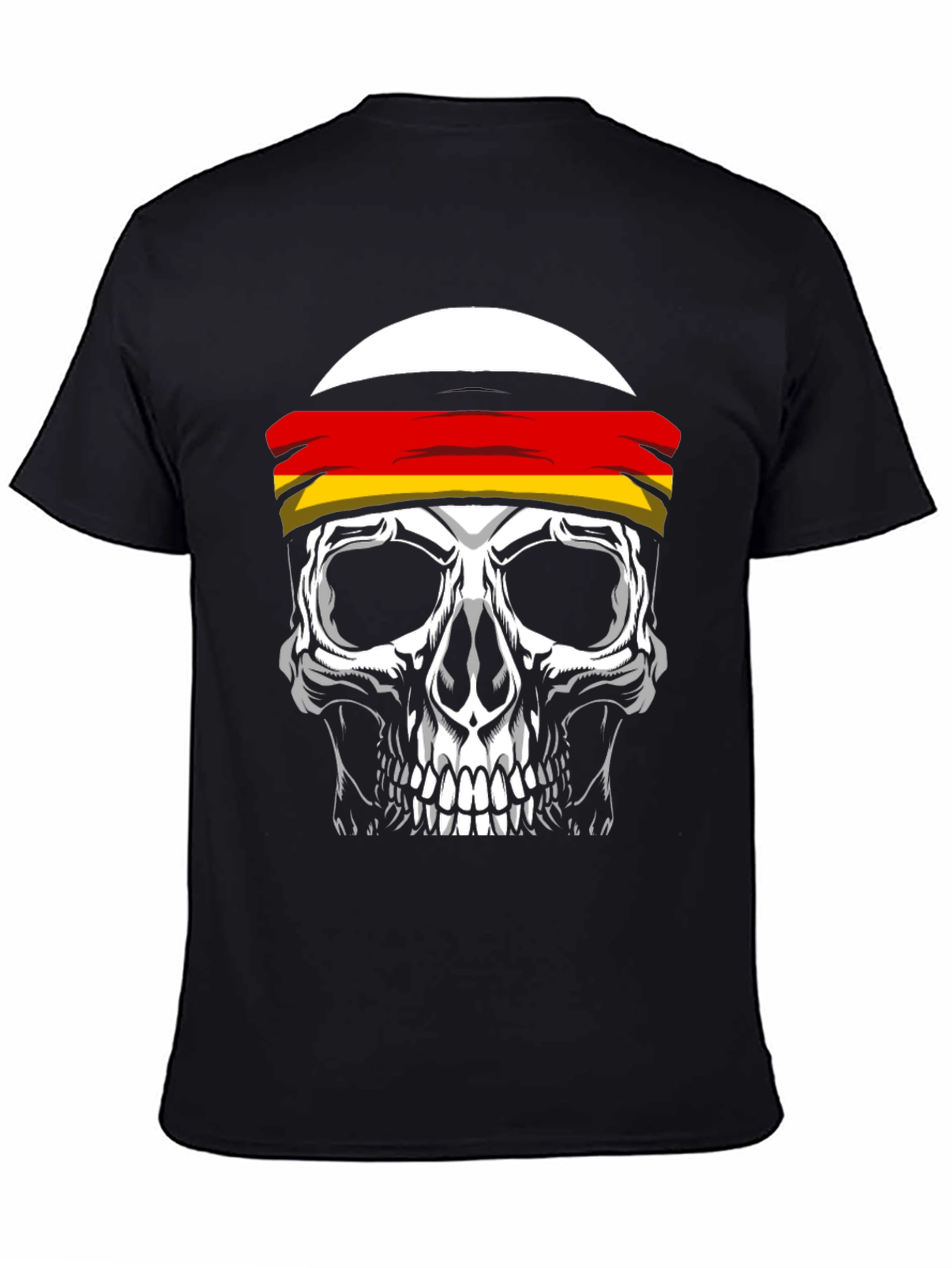Skull with German Flag Headband Graphic Tee - 4