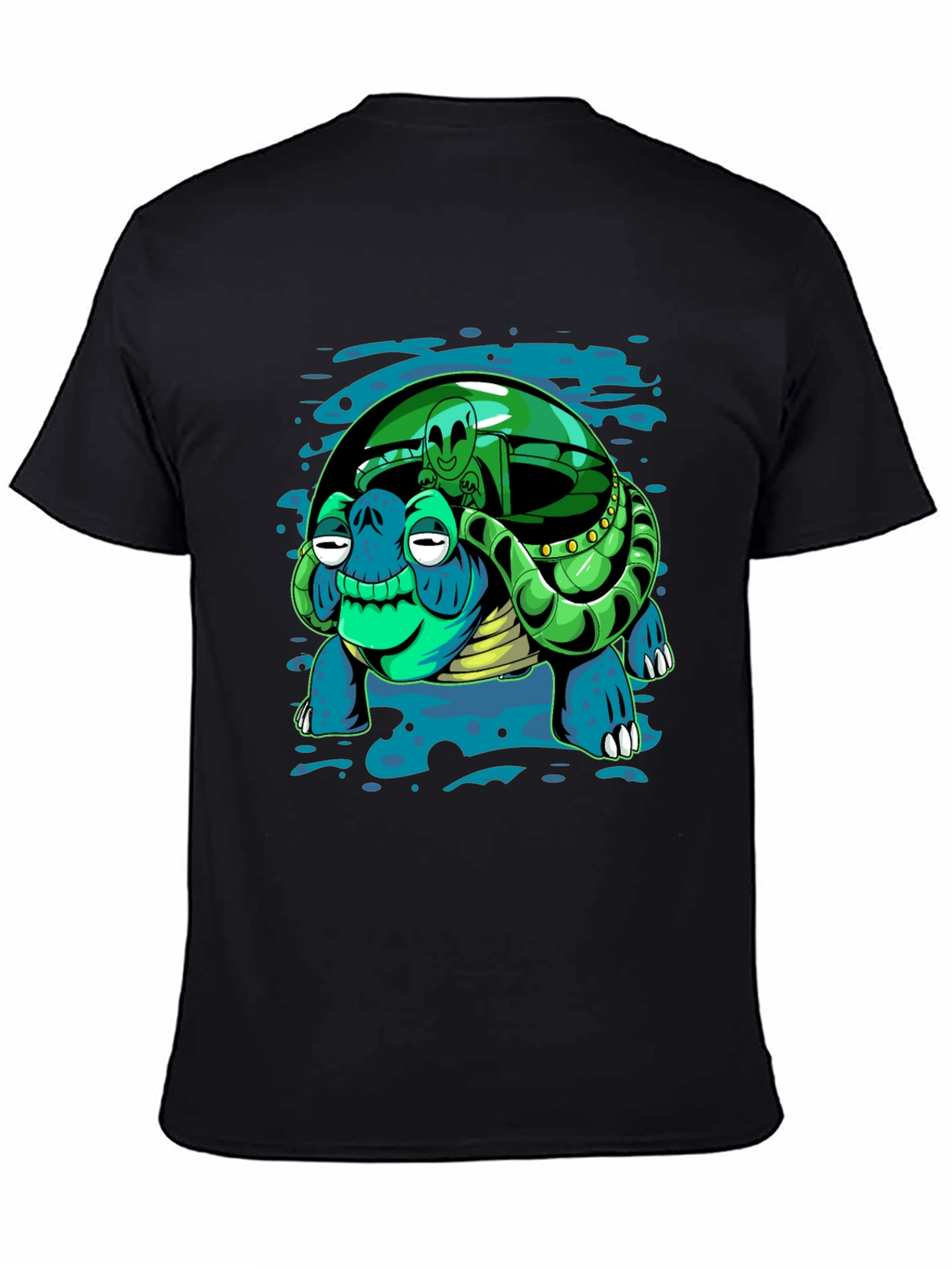 Black Alien Turtle Graphic T-Shirt view 4