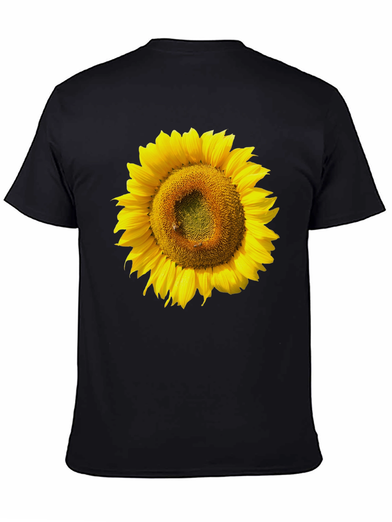 Black Sunflower Graphic Tee - Black Cotton T-Shirt view 4