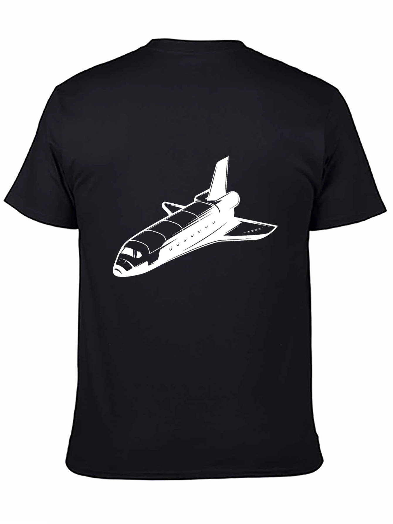 Black Space Shuttle Graphic Tee - Retro Rocket Shirt view 4