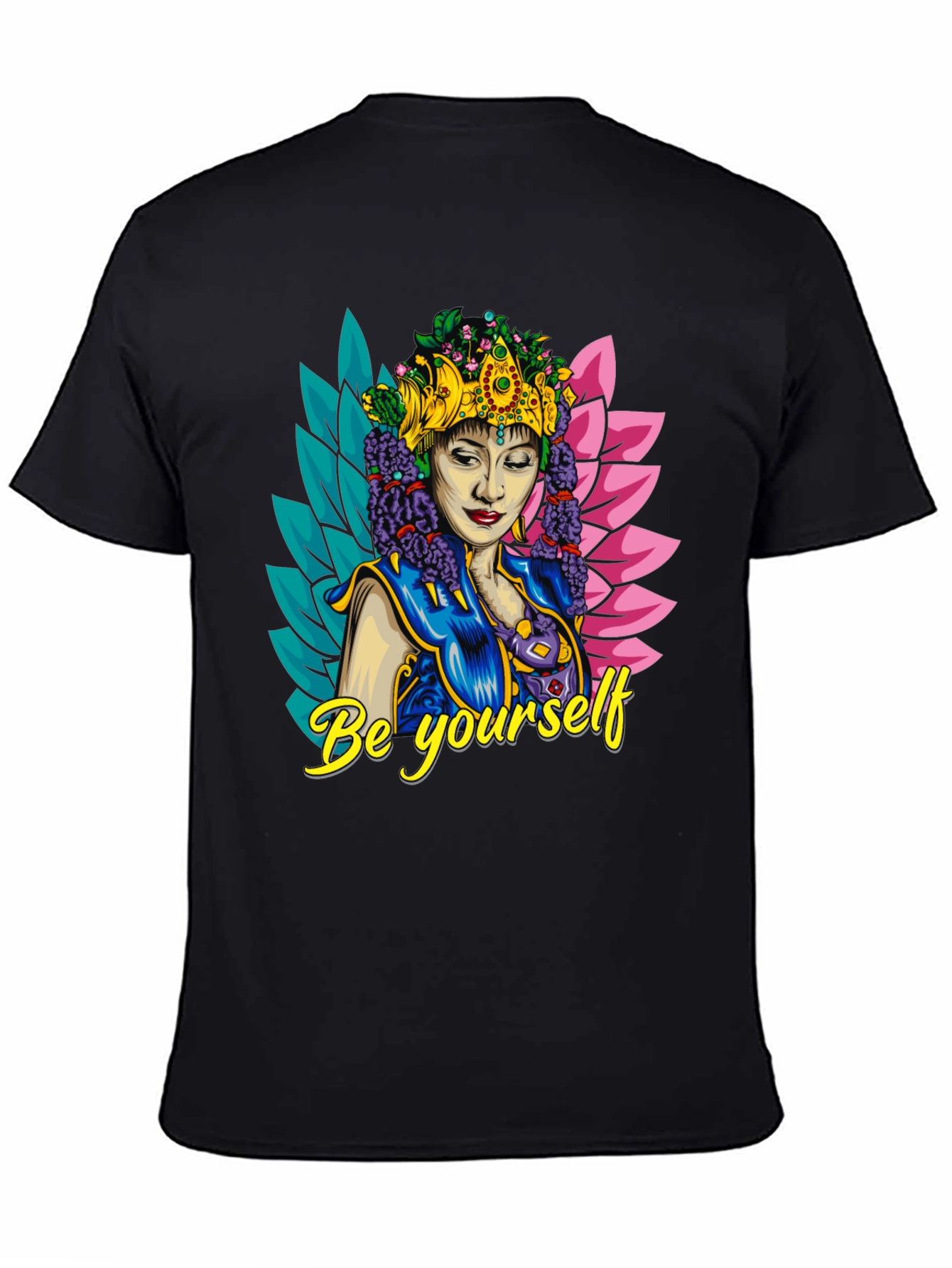 Black Be Yourself Graphic Tee - Unique Design view 4