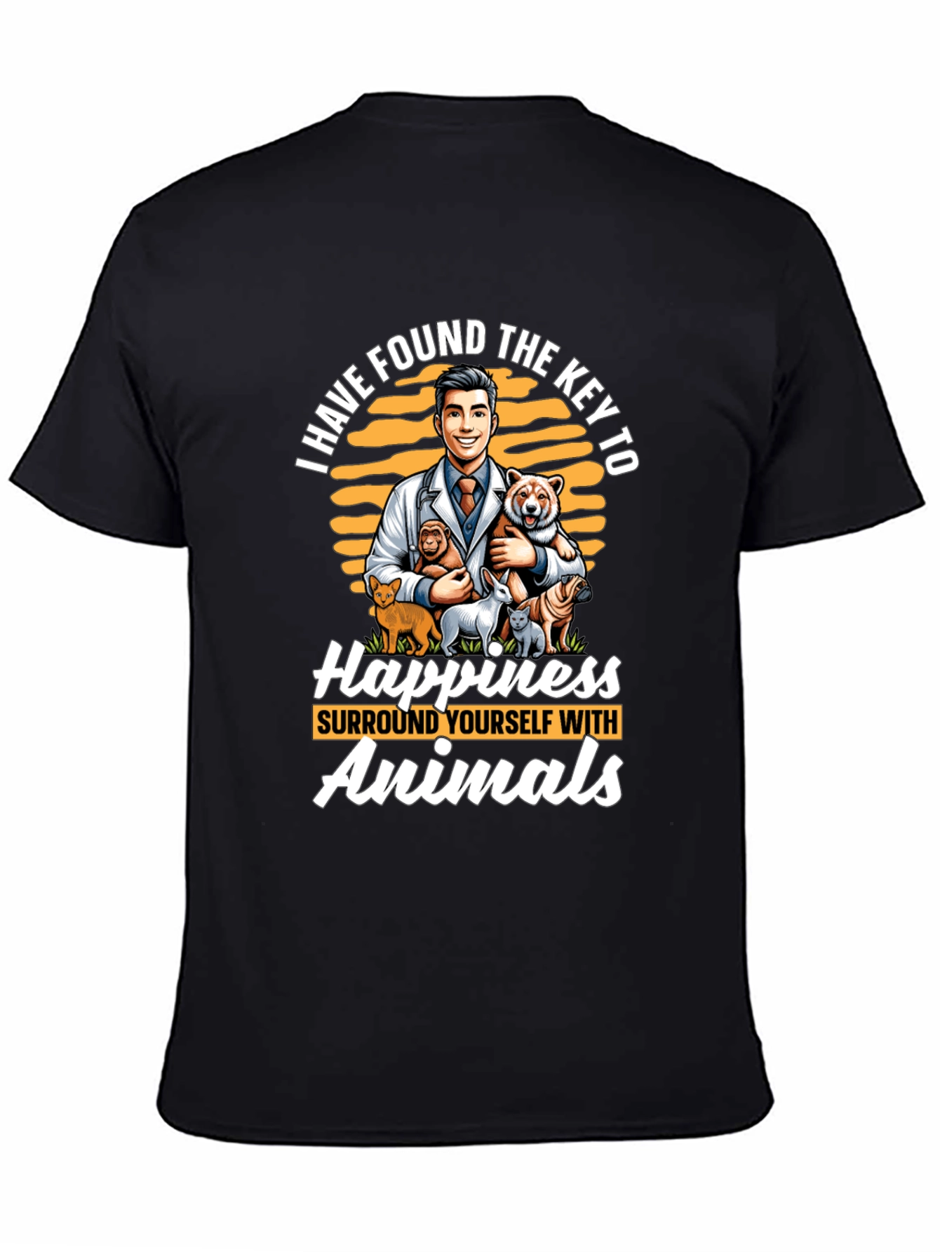 Black Vet & Animal Lover Graphic T-Shirt view 4