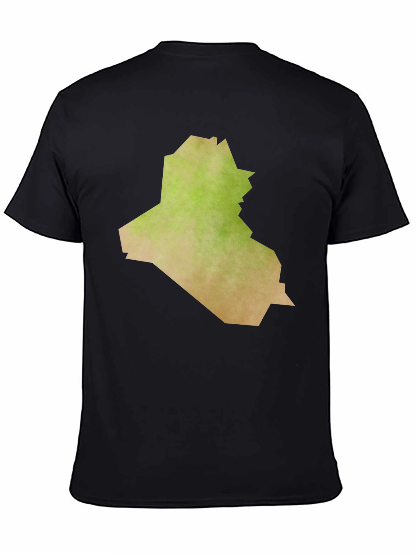 Black Iraq Map Graphic Tee - Black Casual T-Shirt view 4