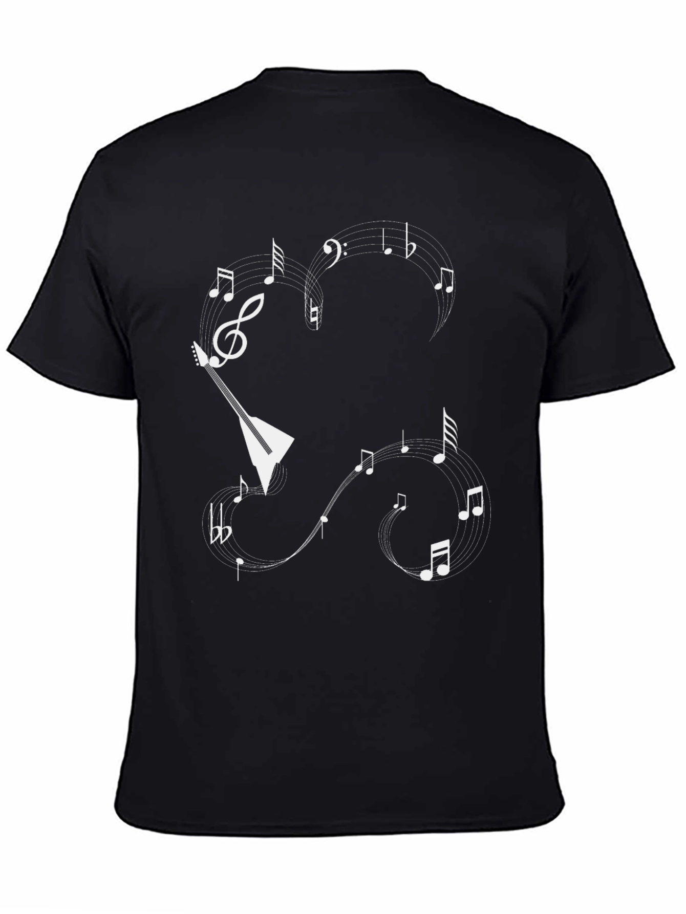 Black Musical T-Shirt: Balalaika and Notes view 4