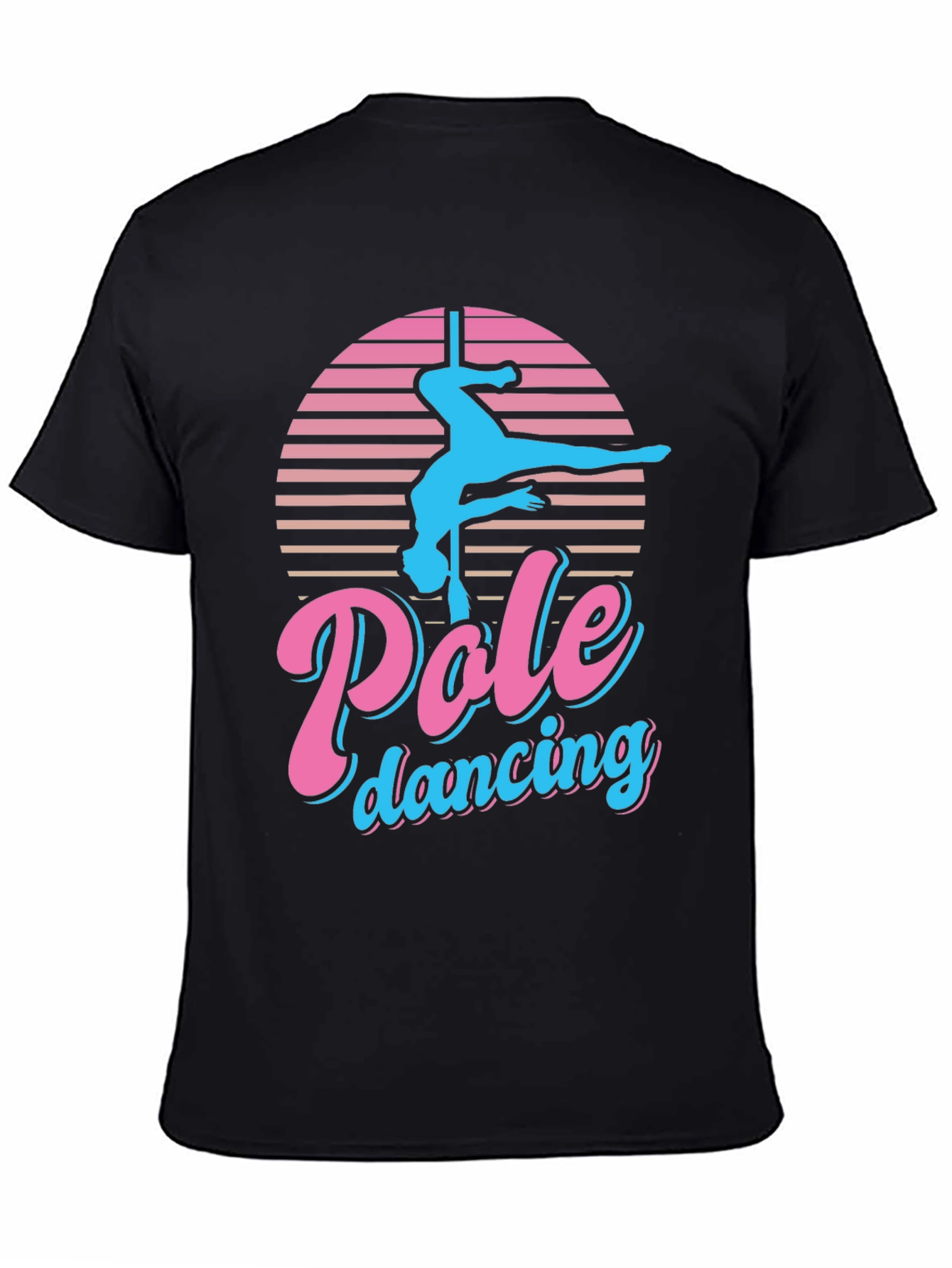 Black Retro Pole Dancing Graphic T-Shirt view 4