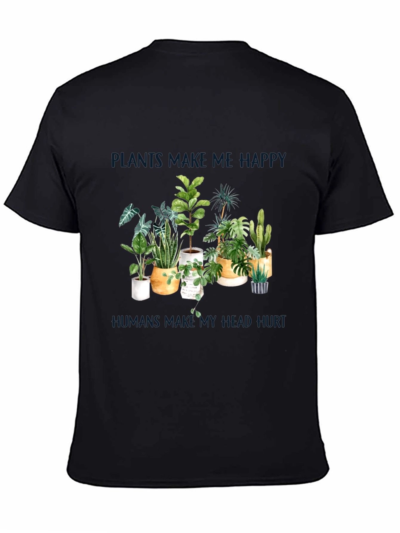 Black Plants Make Me Happy T-Shirt view 4