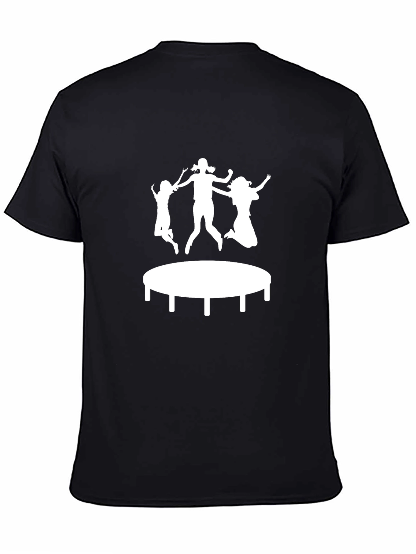 Black Trampoline Fun T-Shirt - Black Cotton Tee view 4