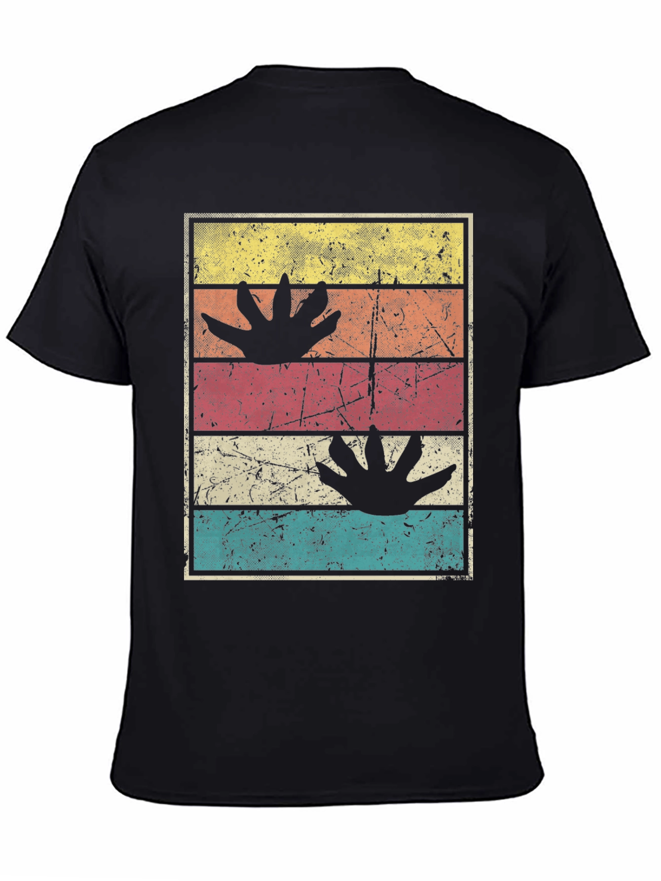 Retro Dinosaur Paw Print T-Shirt - 4