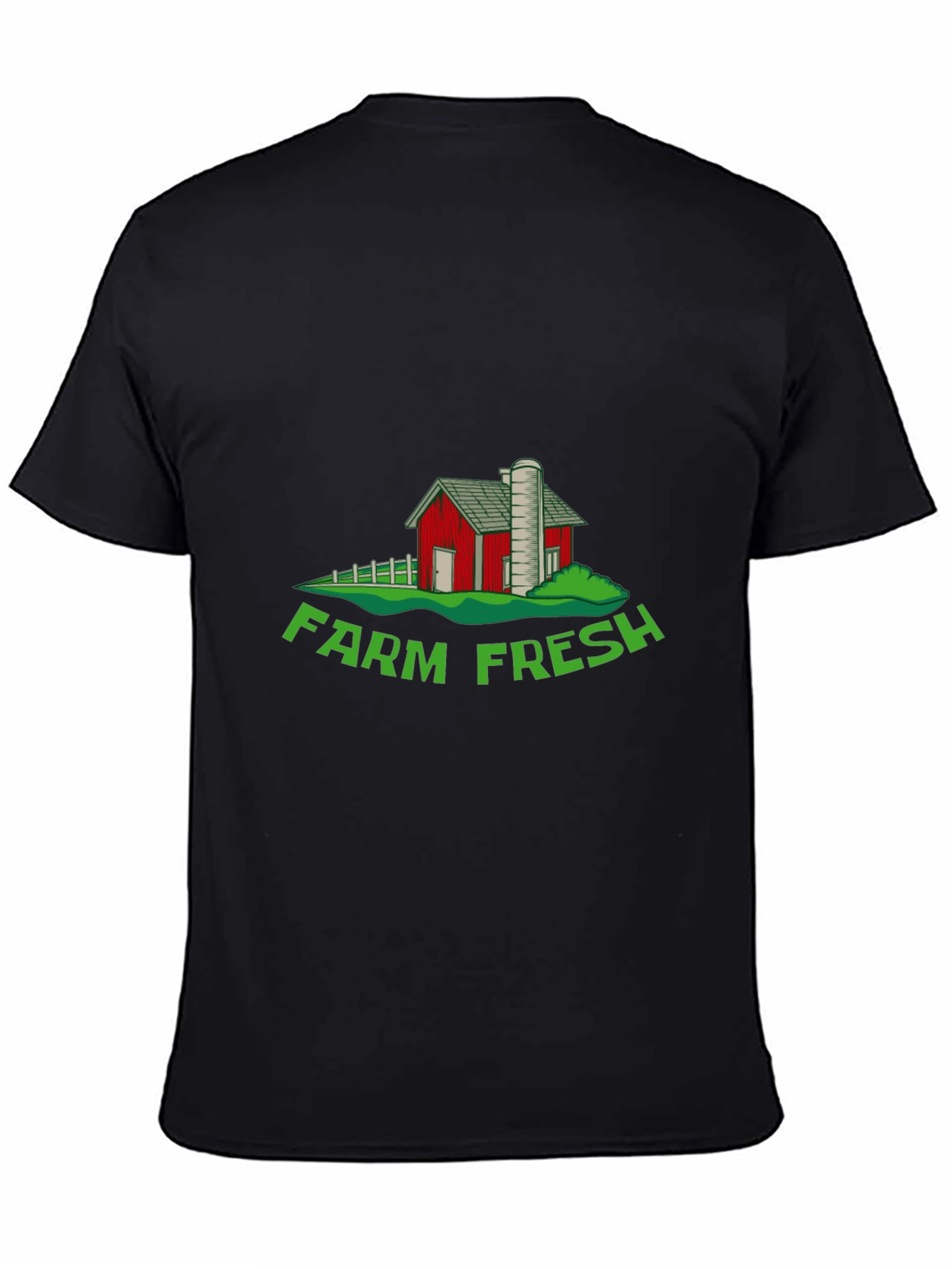 Black Farm Fresh Graphic Tee - Soft Cotton Black T-Shirt view 4