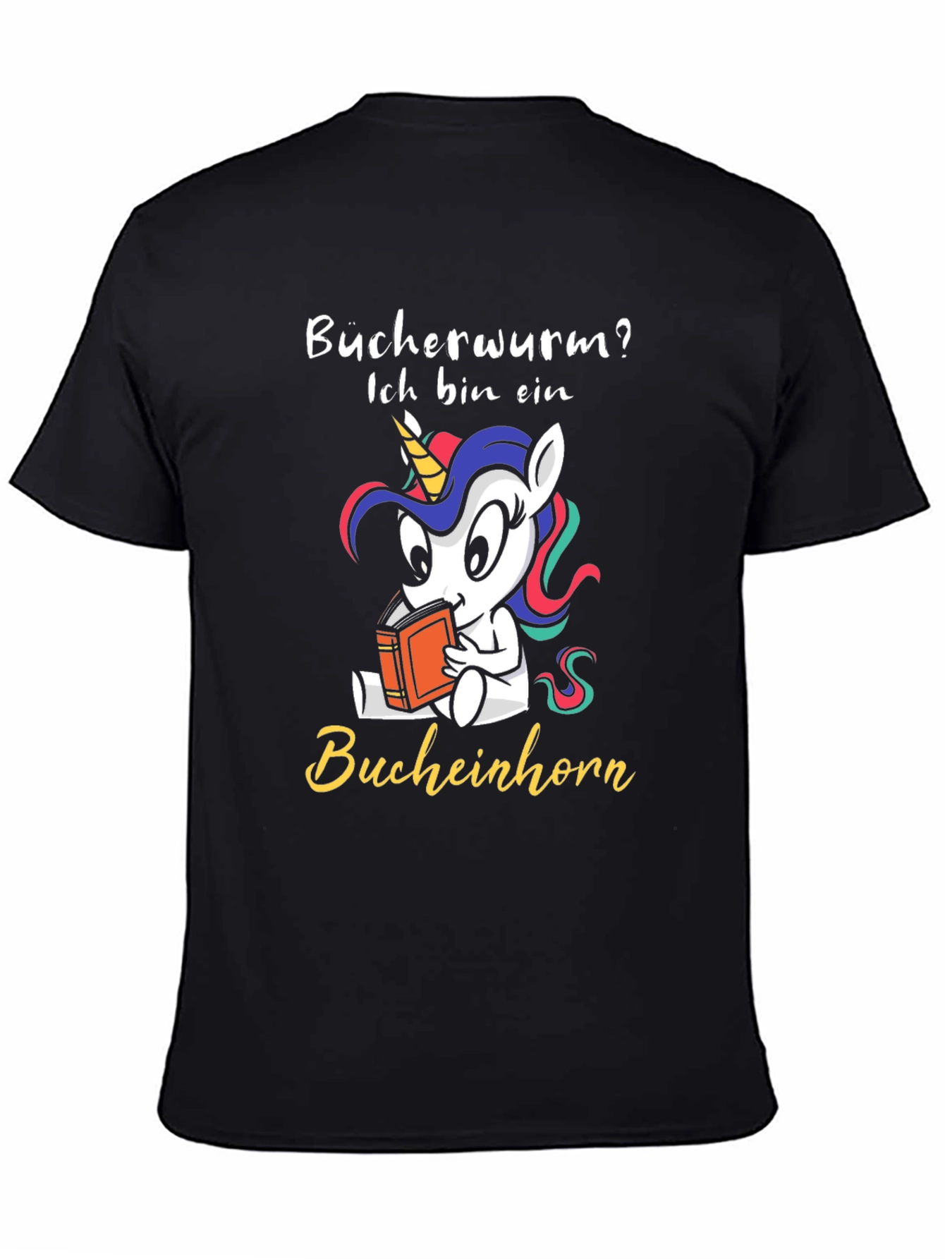 Black Bookworm Unicorn T-Shirt - Funny Reader Tee view 4