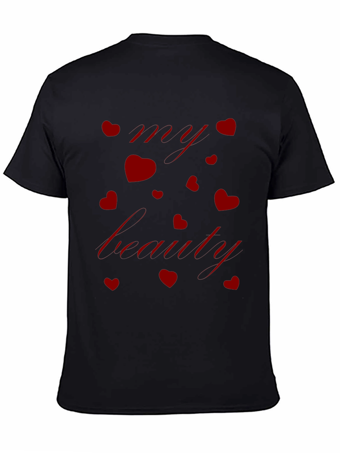 Black My Beauty Red Hearts Black T-Shirt view 4