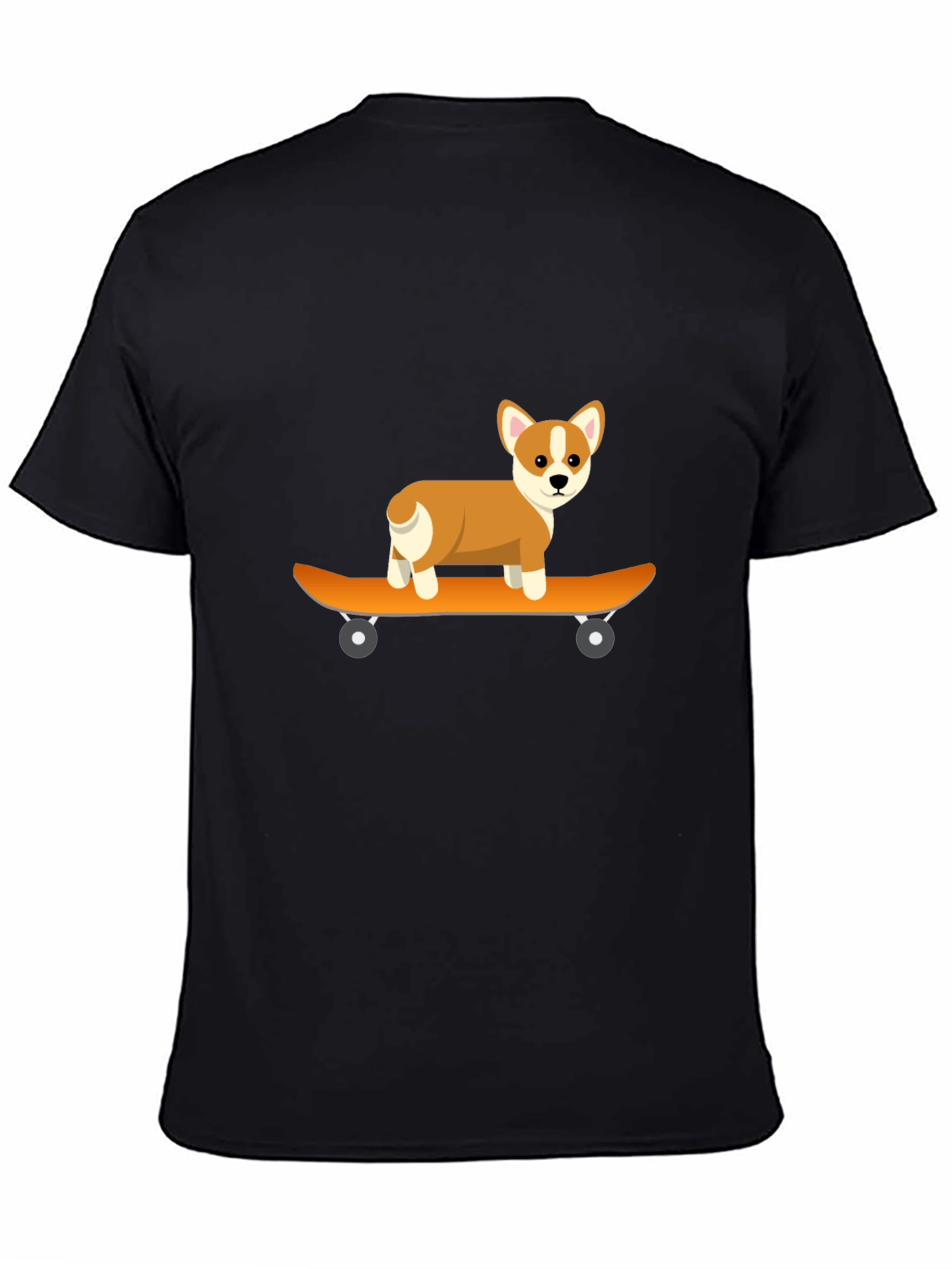 Black Corgi Skateboarder Tee - Cool Graphic T-Shirt view 4