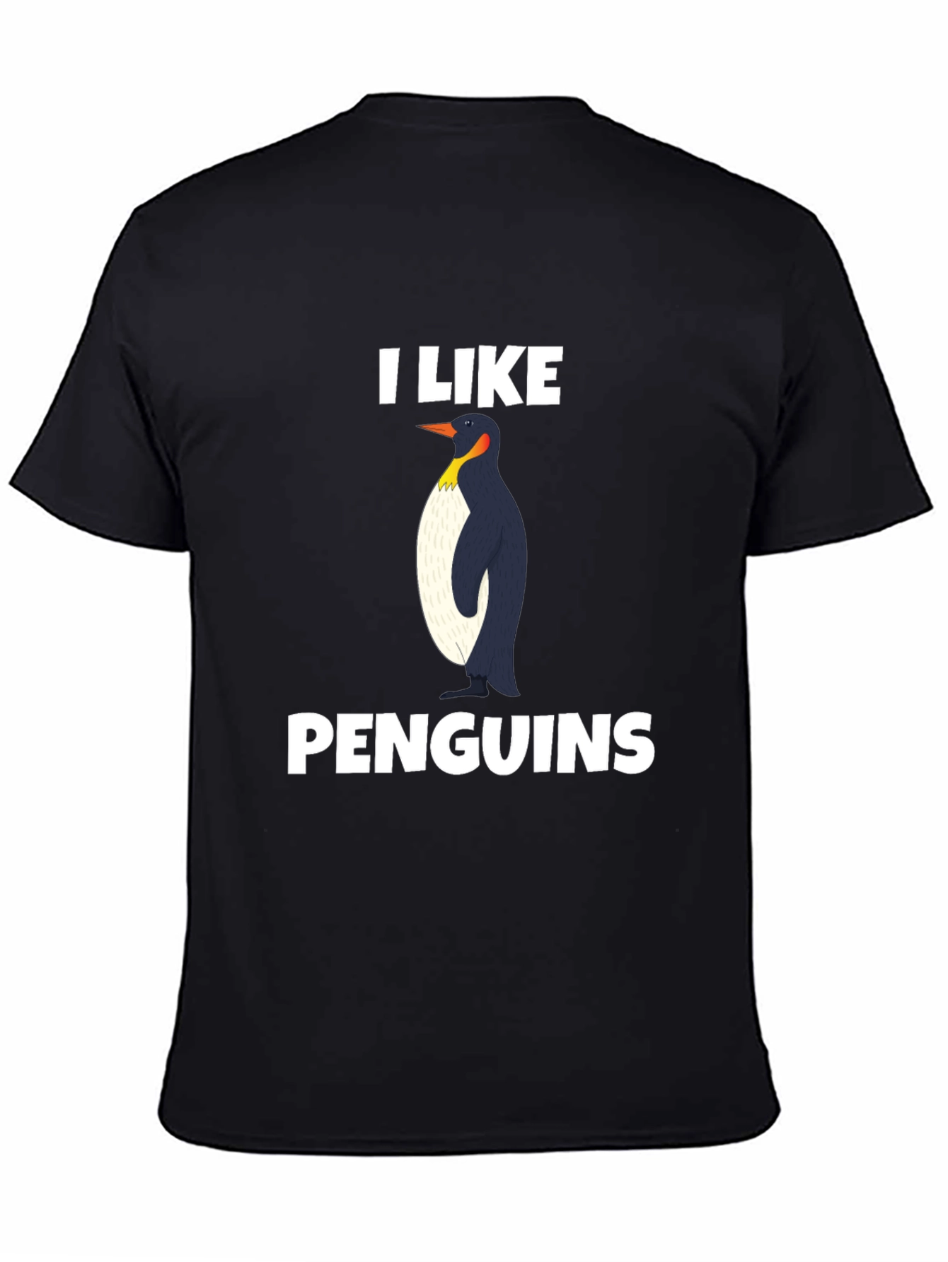 Black I Like Penguins T-Shirt - Black Graphic Tee view 4