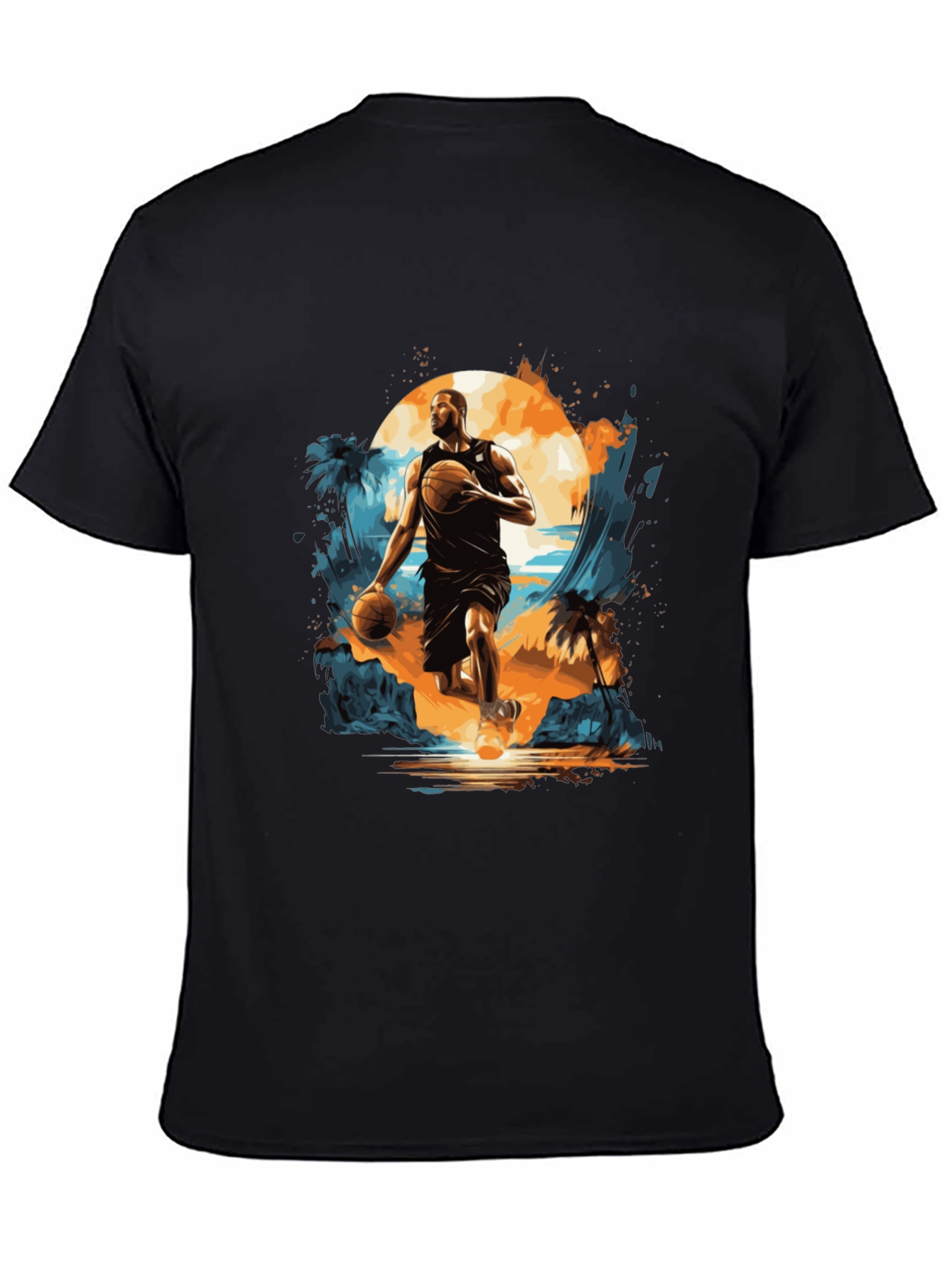 Black Basketball Island T-Shirt view 4