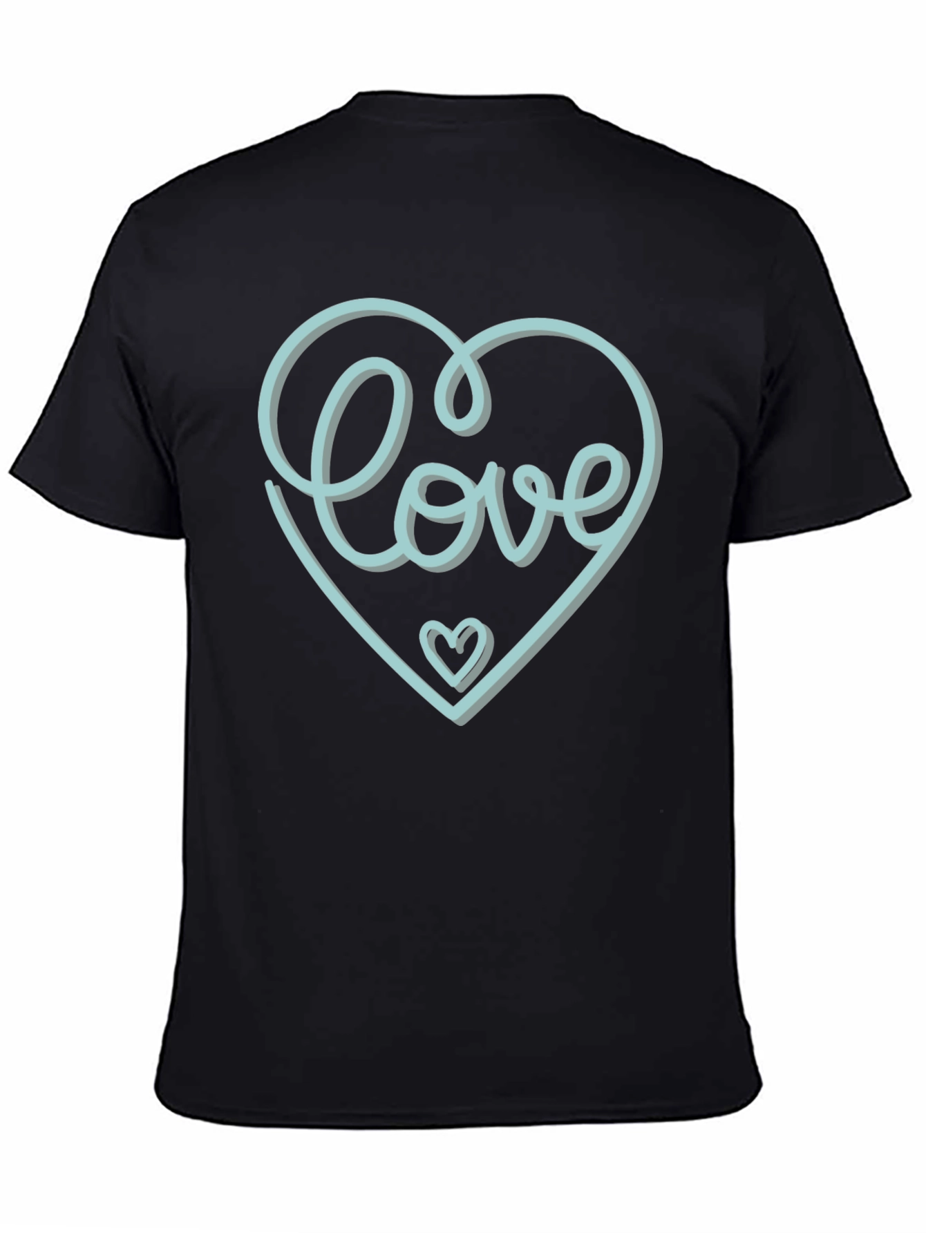 Black Love Heart Graphic Tee - Stylish Black T-Shirt view 4