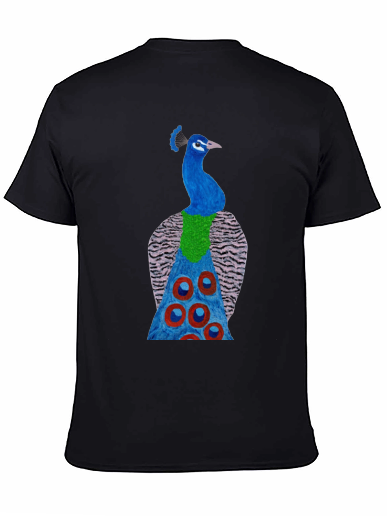 Black Peacock Graphic Tee - Black Cotton Blend view 4