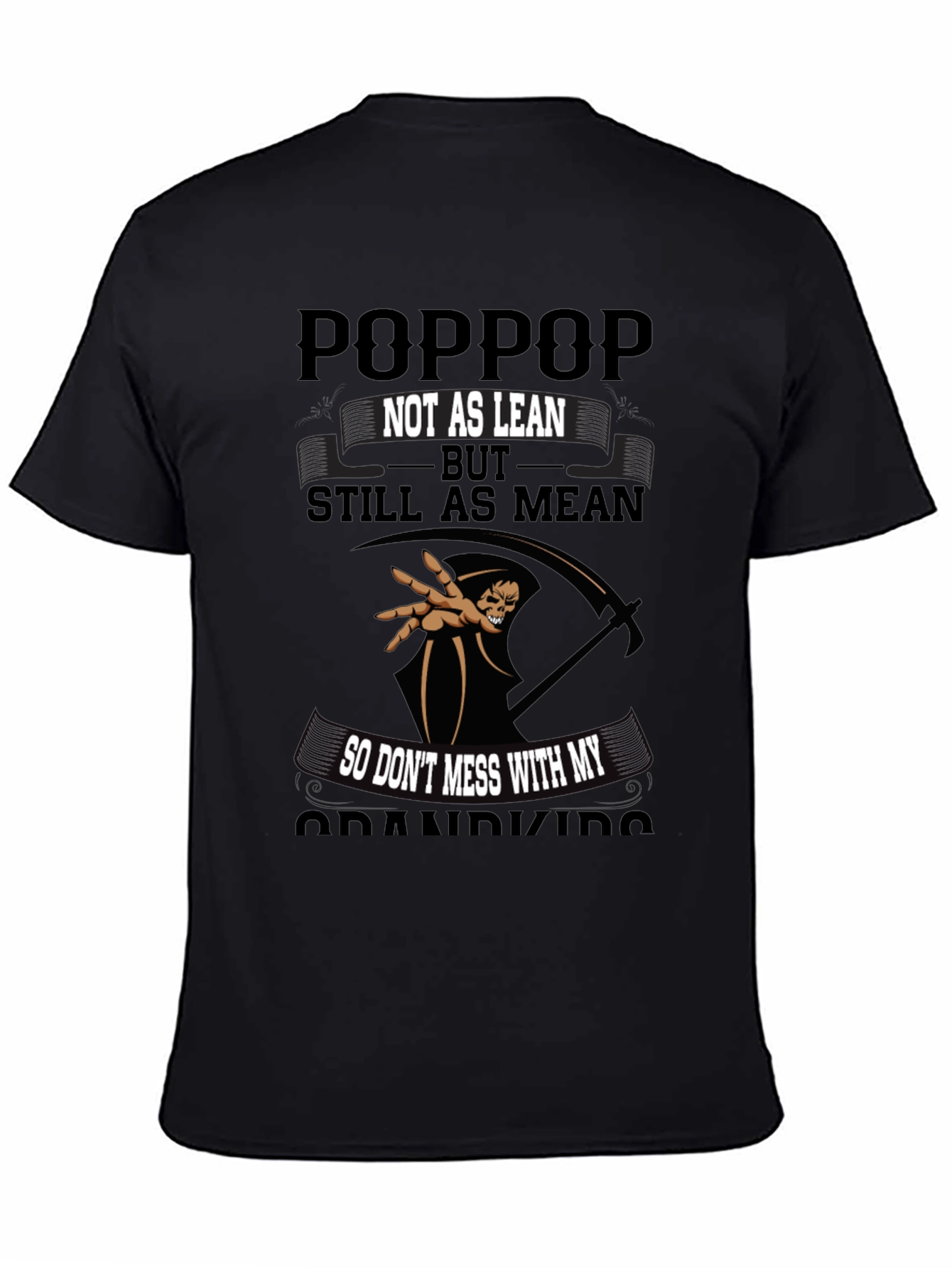 Black "Poppop, Not as Lean, Still as Mean" Graphic Tee view 4