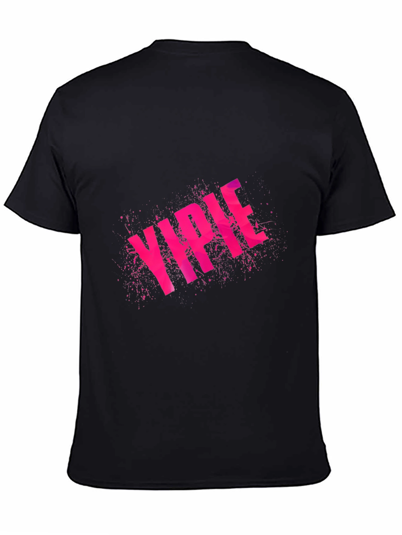 Black YIPEE Graphic Tee - Funky Pink Design view 4