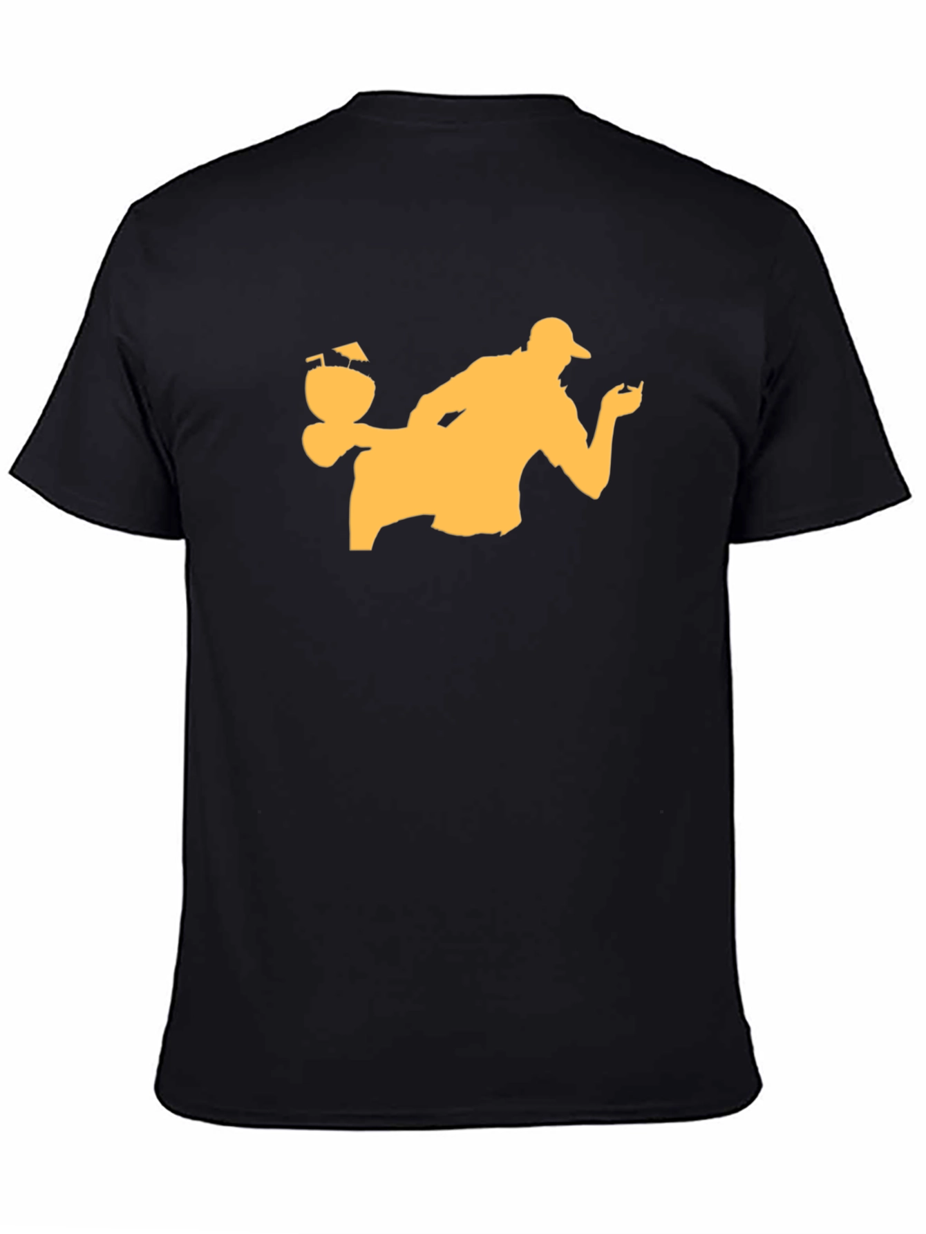 Black Bartender Silhouette Black T-Shirt view 4