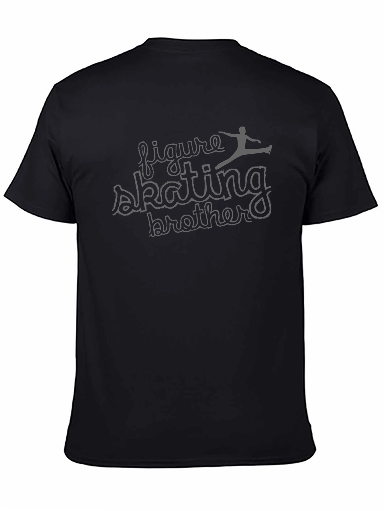 Black Figure Skating Brother Black Graphic Tee view 4