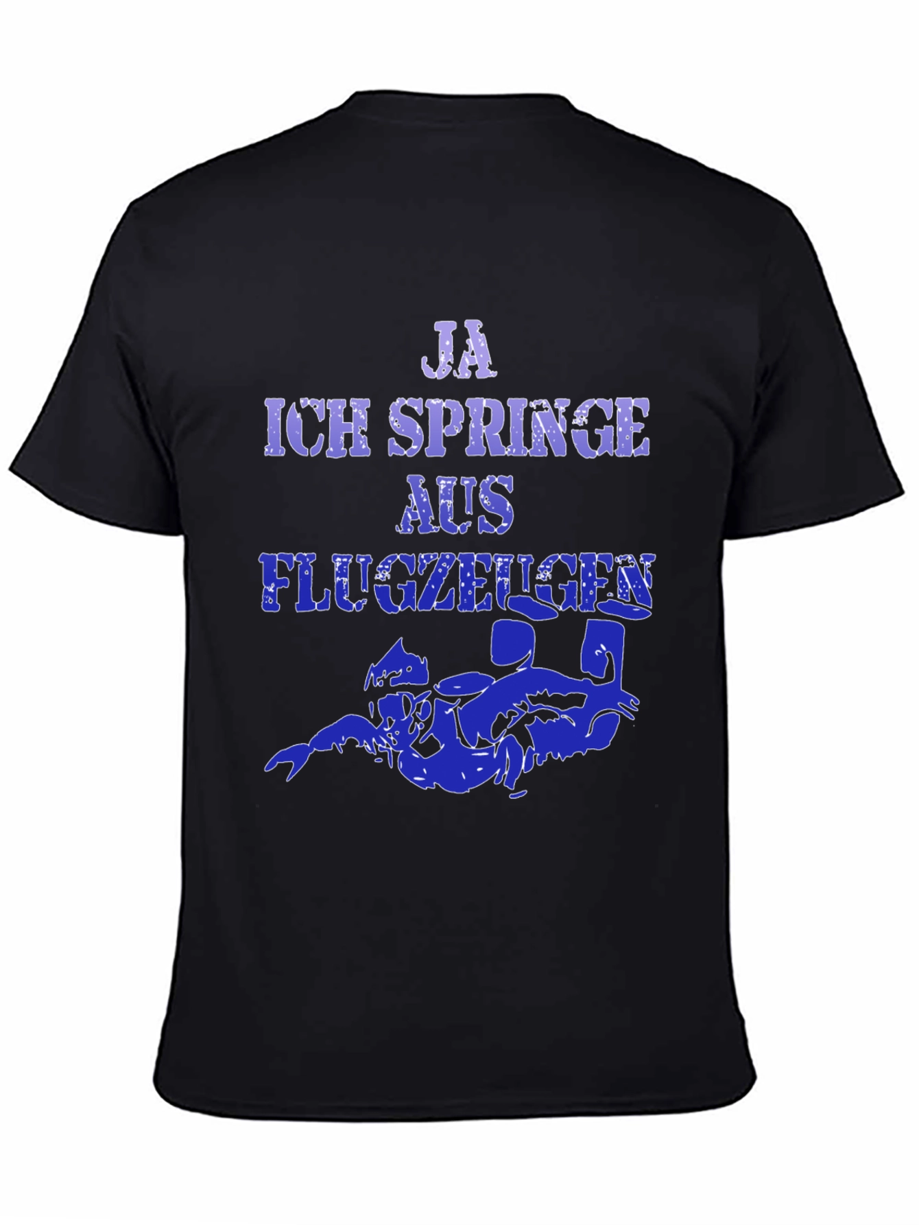Black Ja Ich Springe Aus Flugzeugen T-Shirt - Skydiving Shirt view 4