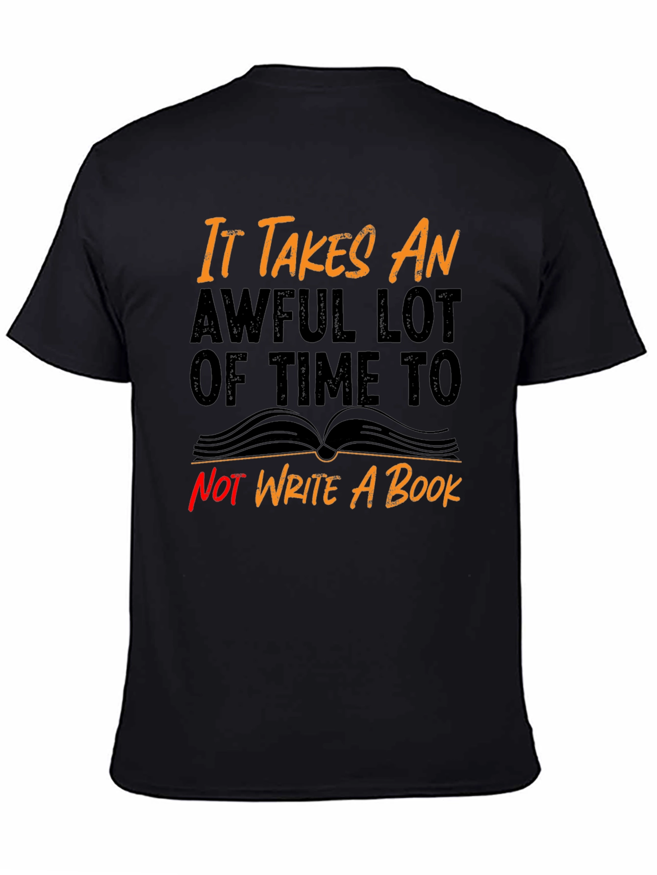 Black Funny Writer's Block T-Shirt view 4