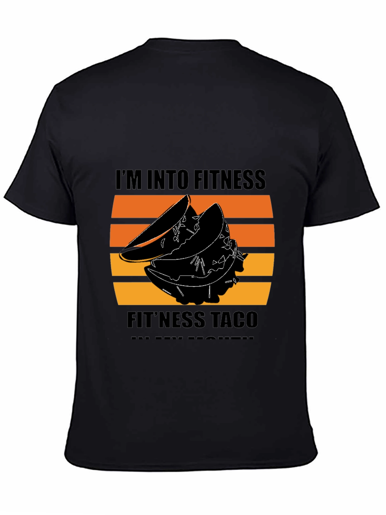 Black Fitness Taco Black Graphic Tee view 4